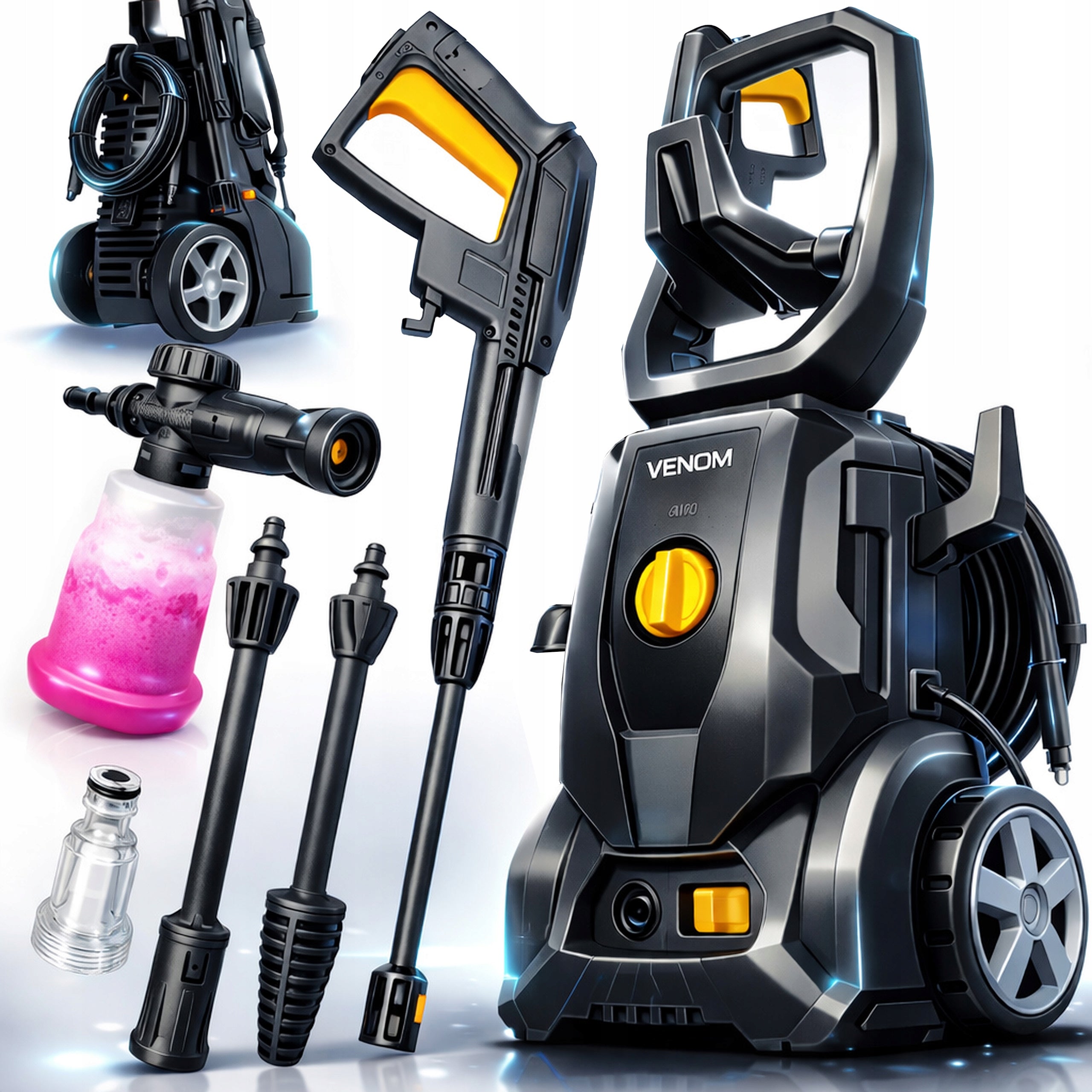 STRONG SELF-SUCTION PRESSURE WASHER VENOM ALU FOR CAR CUBE FOAMER