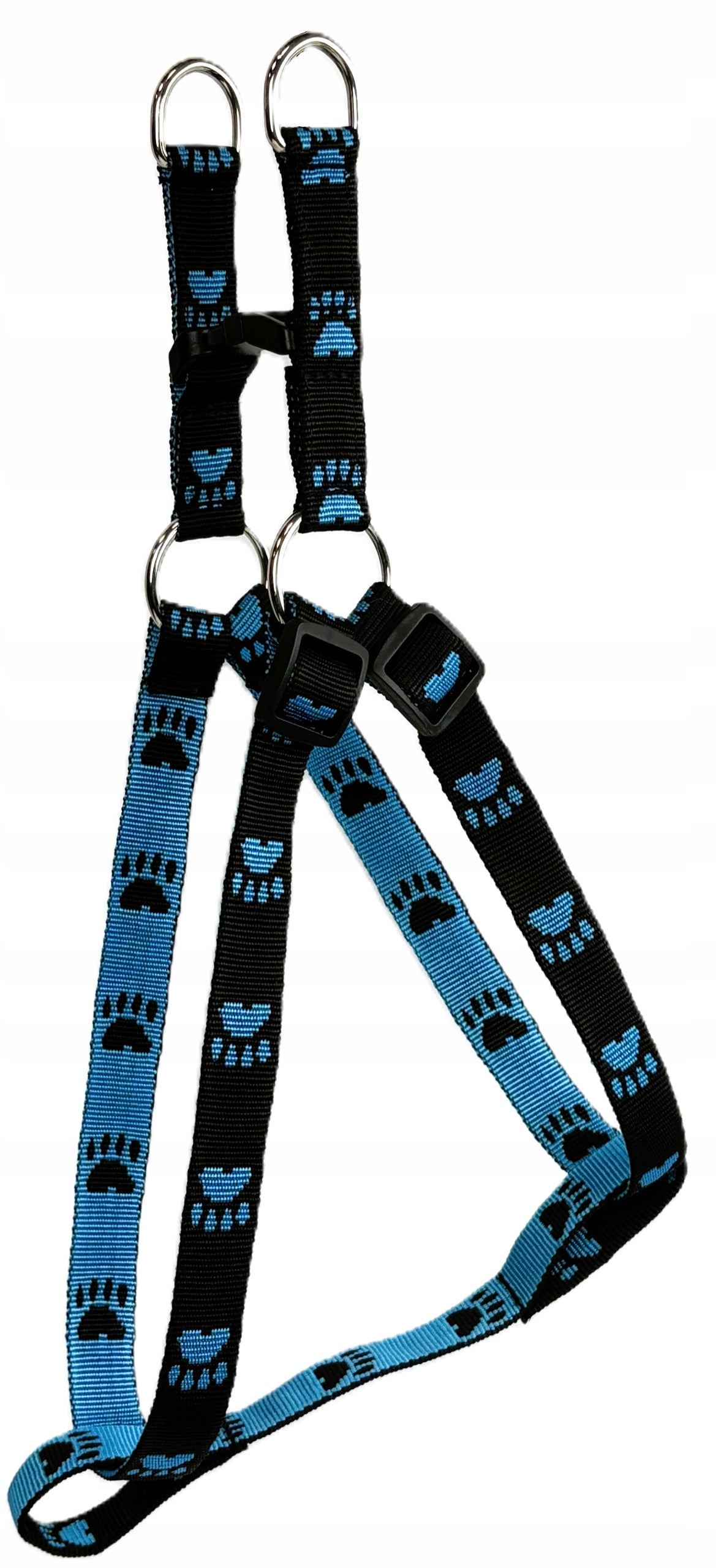 STRONG STEP-IN DOG HARNESS SIZE M PAW TAPE BLACK-BLUE