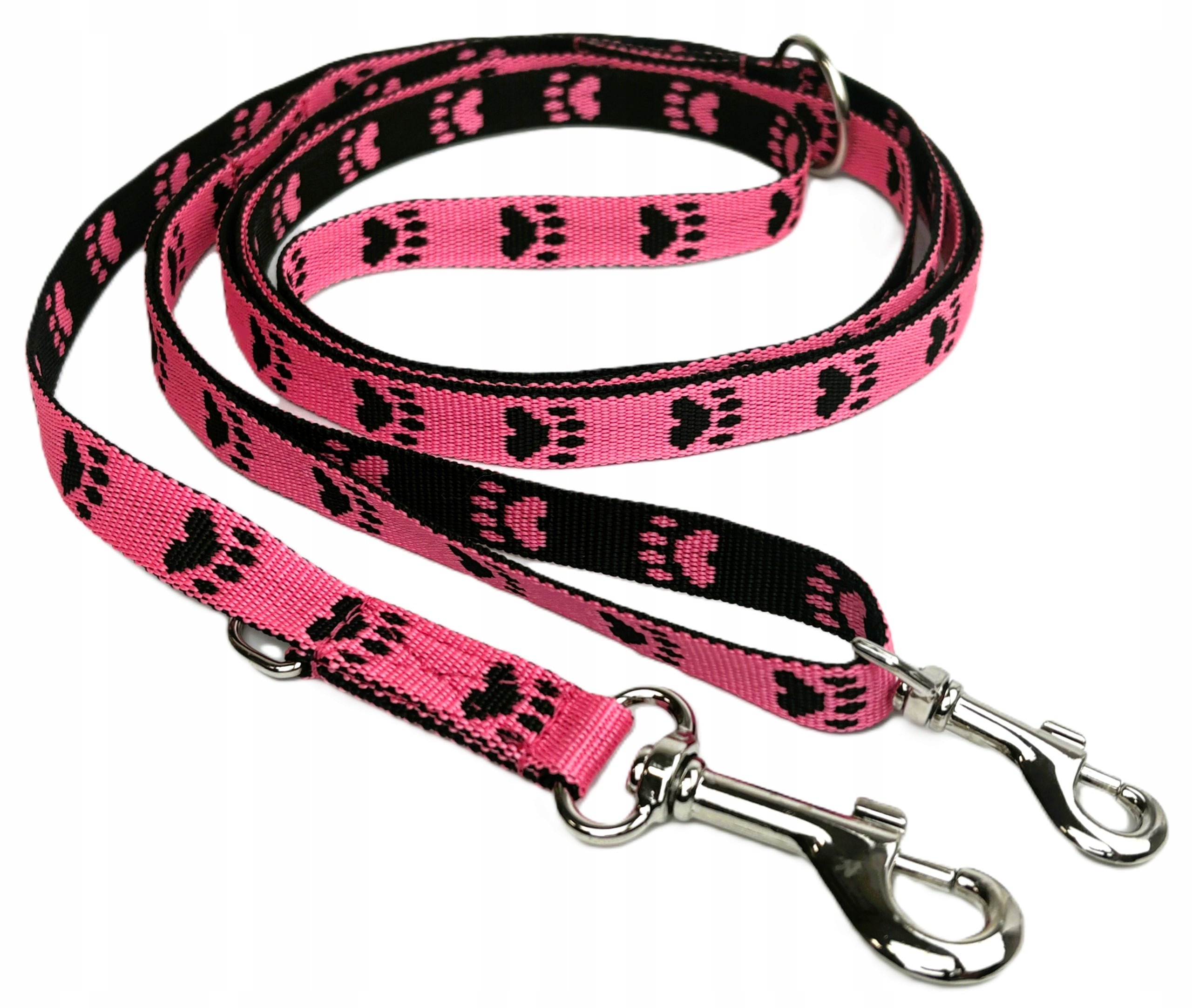 STRONG STEP-IN DOG HARNESS SIZE M PAW TAPE PINK-BLACK Brand Aleksandra