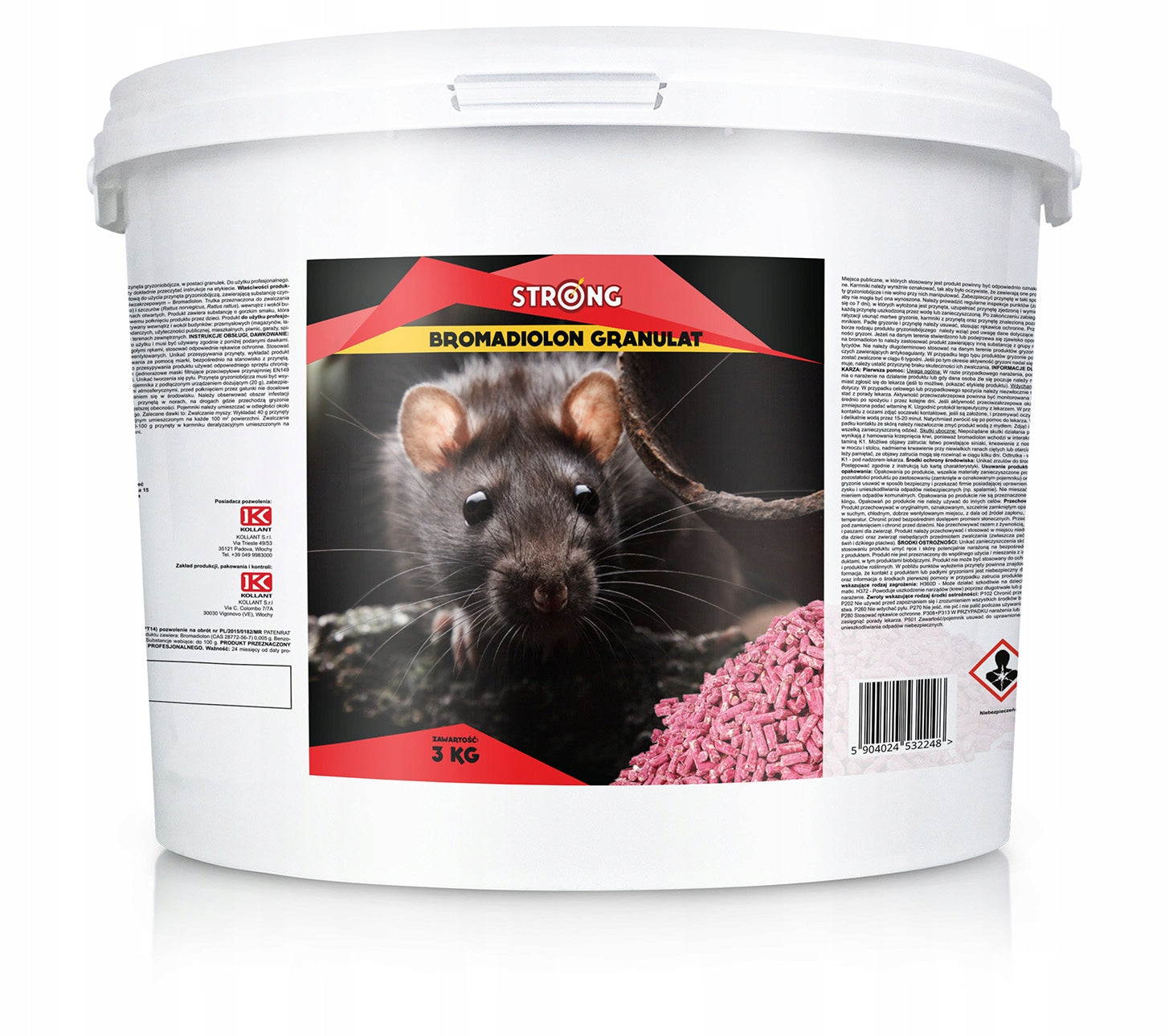 STRONG STRONG POISON FOR MICE AND RATS GRANULES BROMADIOLONE 3 KG EAN (GTIN) 5904024532248