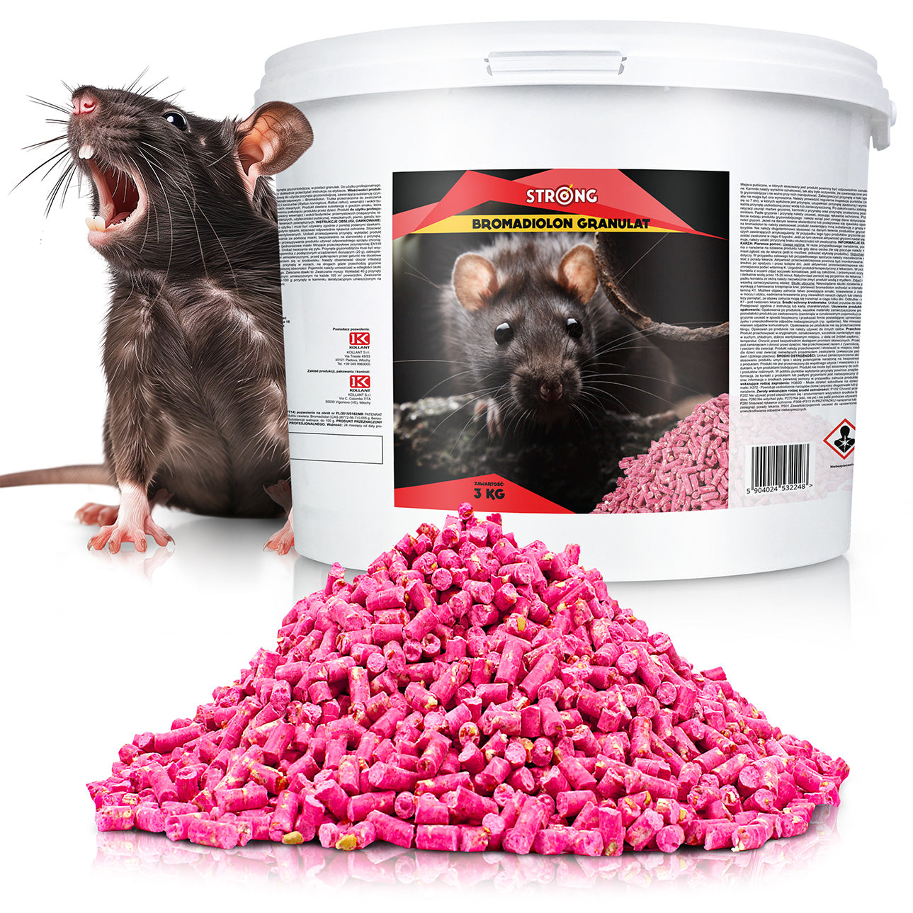 STRONG STRONG POISON FOR MICE AND RATS GRANULES BROMADIOLONE 3 KG