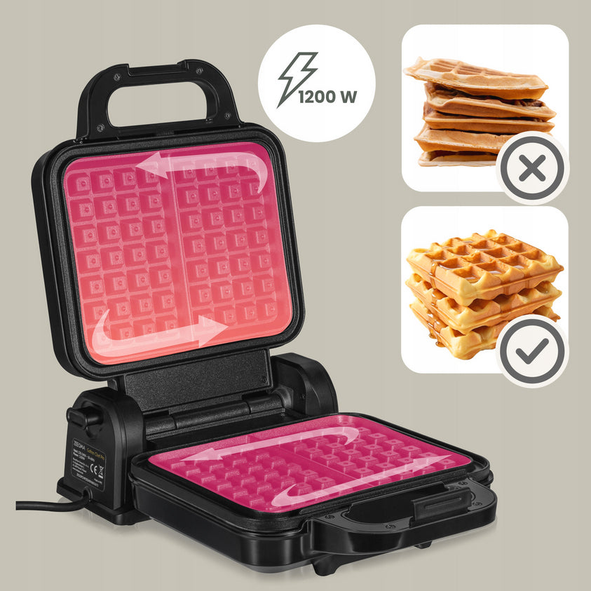 STRONG WAFFLE MAKER LARGE CRISPY WAFFLES ADJUSTMENT NON-STICK COATING Brand no brand