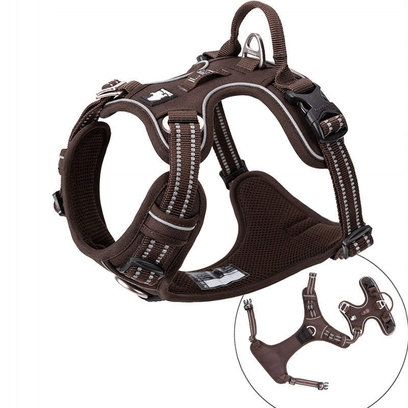 STRONG dog harness GUARD Front Line Premium TRUELOVE easy walk BROWN S Brand Truelove