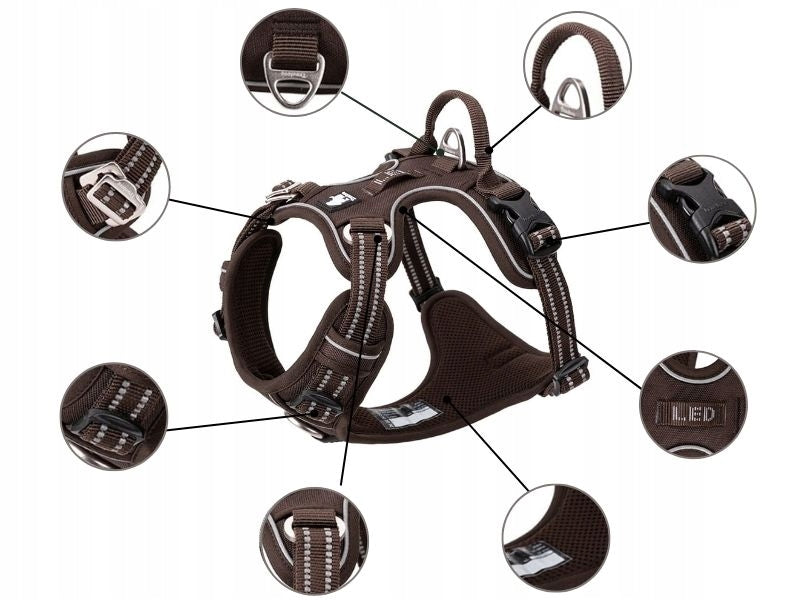 STRONG dog harness GUARD Front Line Premium TRUELOVE easy walk BROWN S Kind training / easy walk