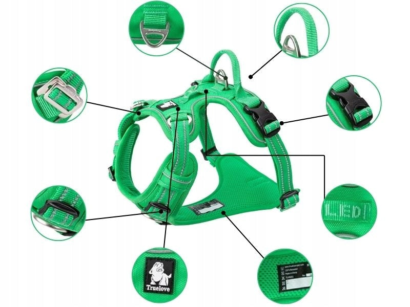 STRONG dog harness GUARD Front Line Premium TRUELOVE easy walk GREEN S Trade name TLH56512 zielone S