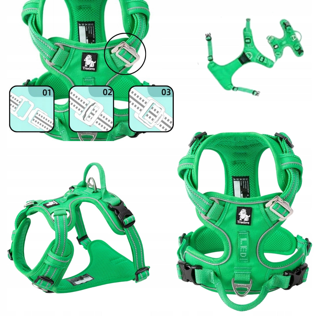 STRONG dog harness GUARD Front Line Premium TRUELOVE easy walk GREEN S