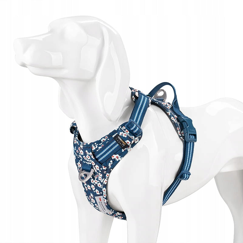 STRONG harness guard for dog pulling easy-walk TRUELOVE Blossom S dachshund Type harness with handle