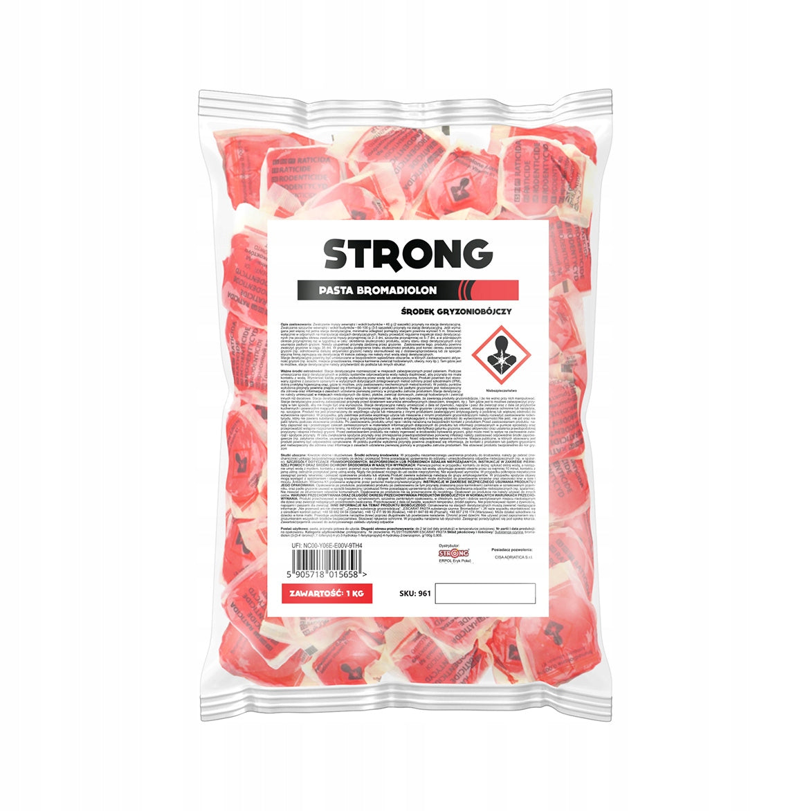 STRONGEST POISON FOR MOUSE RATS SACHET PASTE 1 KG Product weight with unit packaging 1 kg