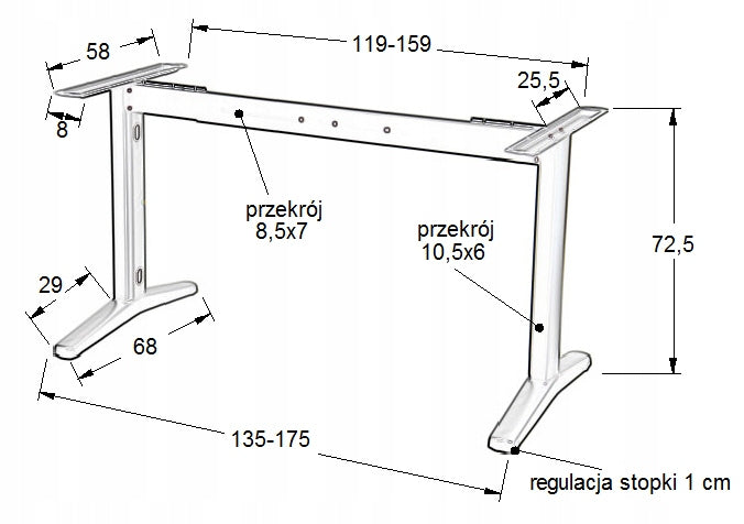 STT-01 with sliding beam - Aluminium Furniture color silver