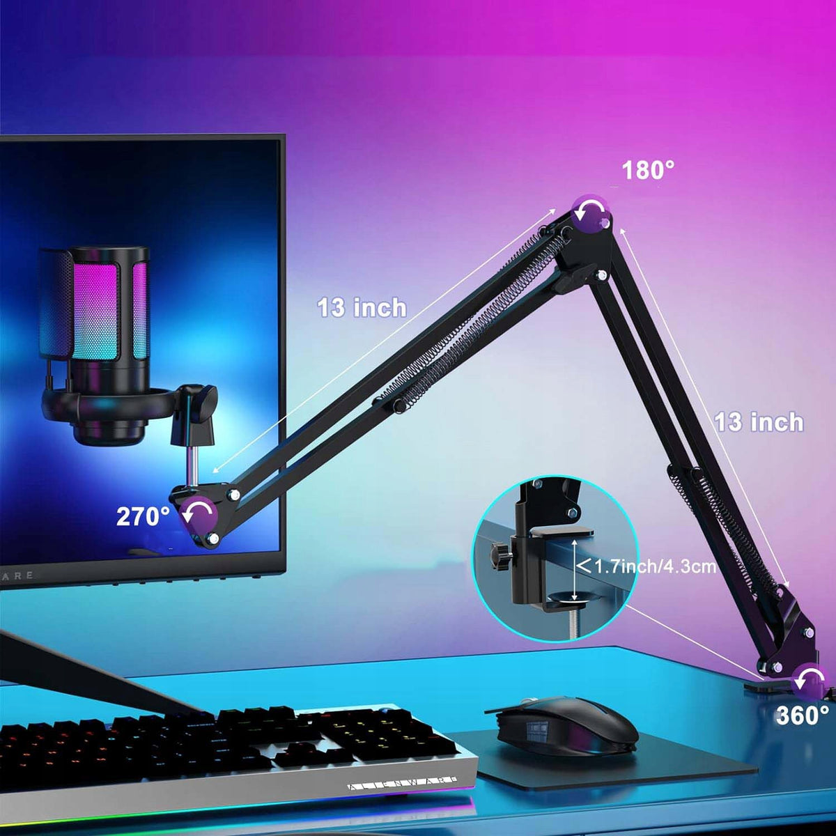 STUDIO MICROPHONE RGB USB JACK CONDENSER GAMING TRIPOD Manufacturer code 6SV0071901