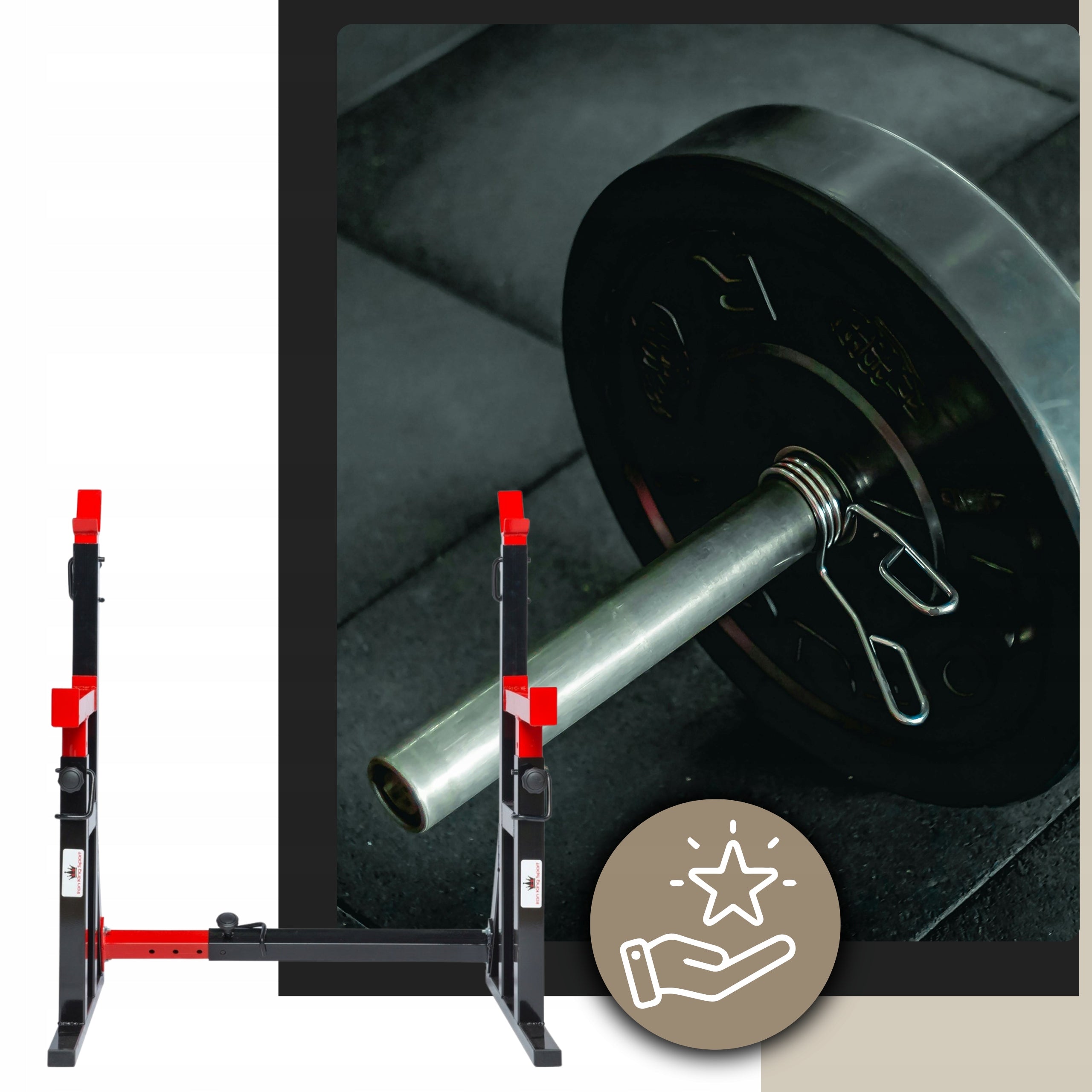 STURDY Barbell Rack with Belay Two Piece Barbell Combined 280 kg Kind barbell rack