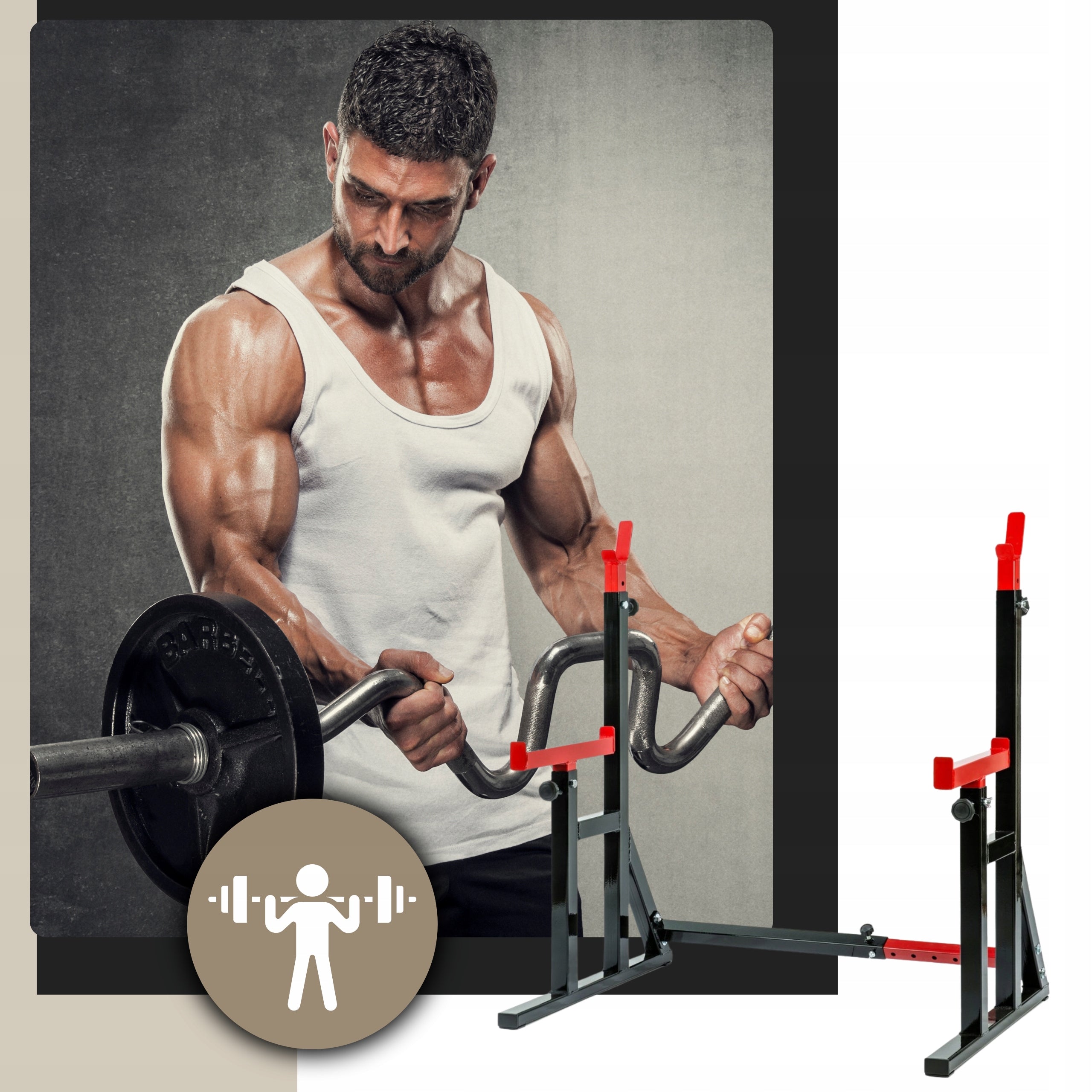 STURDY Barbell Rack with Belay Two Piece Barbell Combined 280 kg Type two-piece