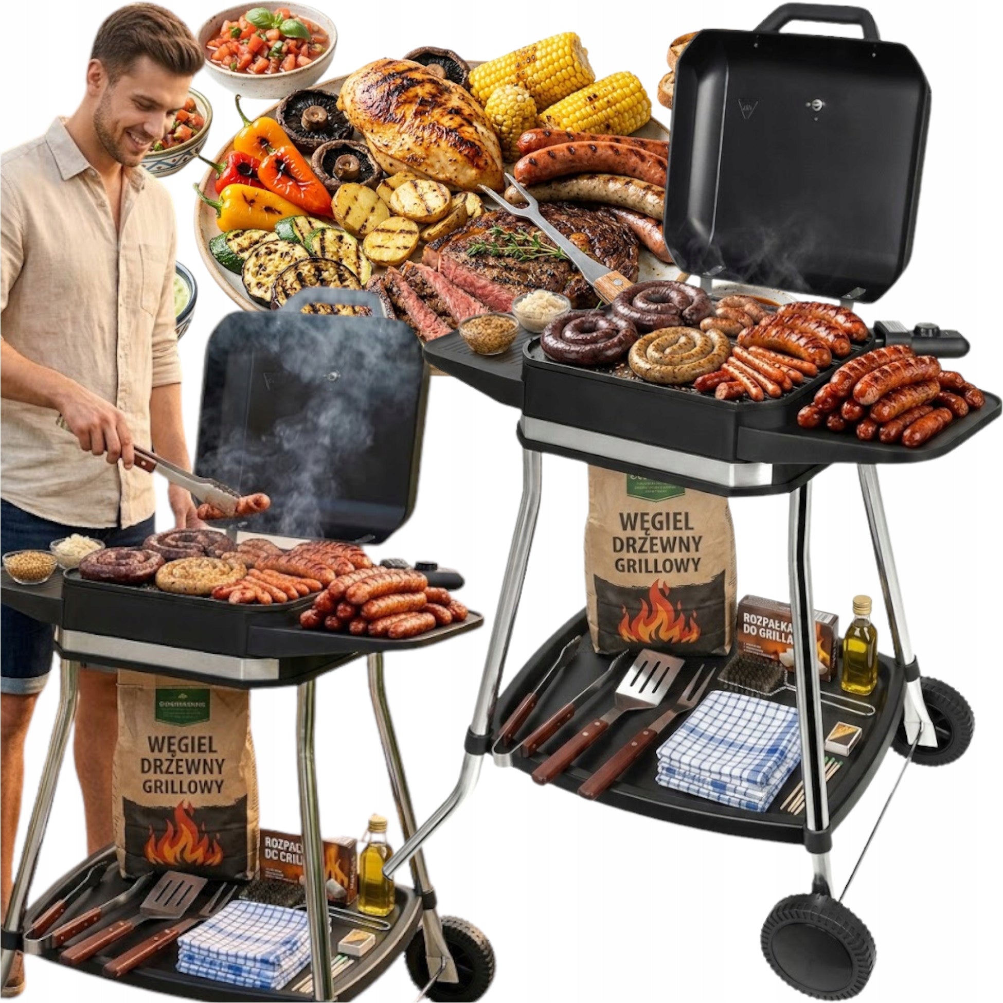 STURDY ELECTRIC GRILL FOR Garden and Kitchen REMOVABLE 5in1 XXL