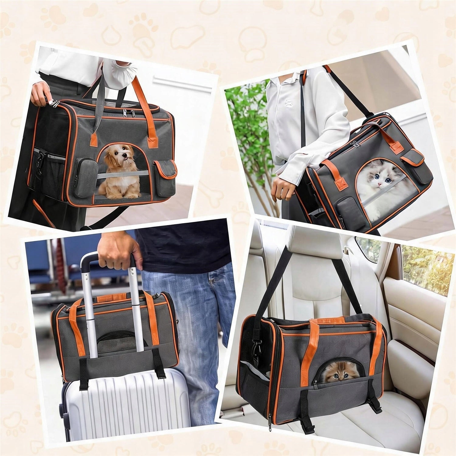 STURDY PET DOG CAT CARRIER TRAVEL BAG SOFT MAT LIGHTWEIGHT Packaging status original
