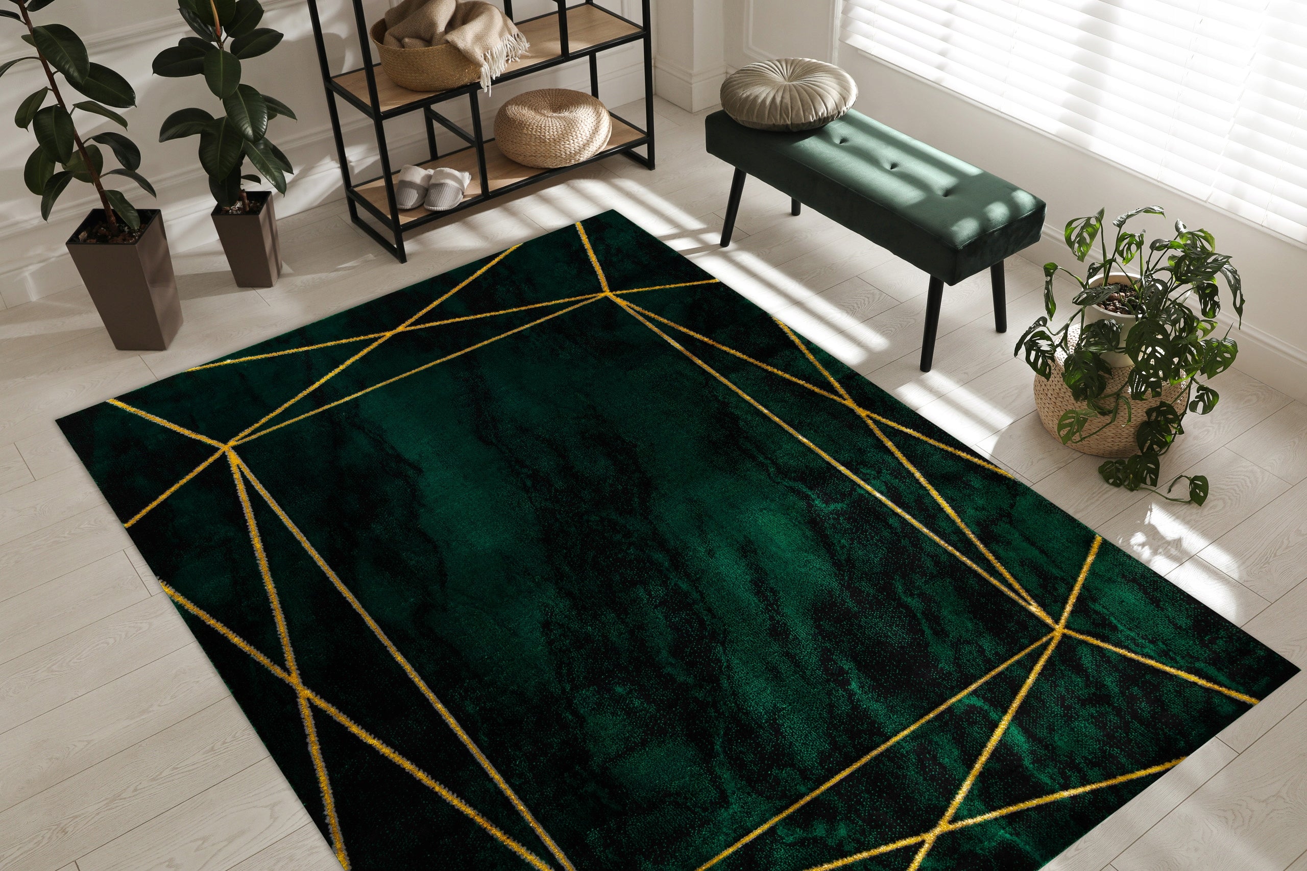 STYLISH CARPET 160x220 cm bottle green #AF427 Product width 160 cm
