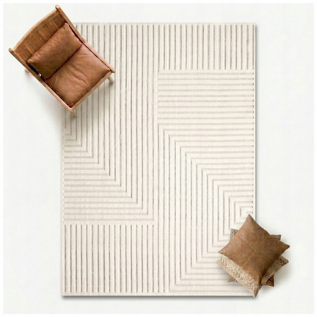 STYLISH CREAM CARPET 160X230 CM ELEGANT DECOR LIVING ROOM CAMPINO 217 CREME