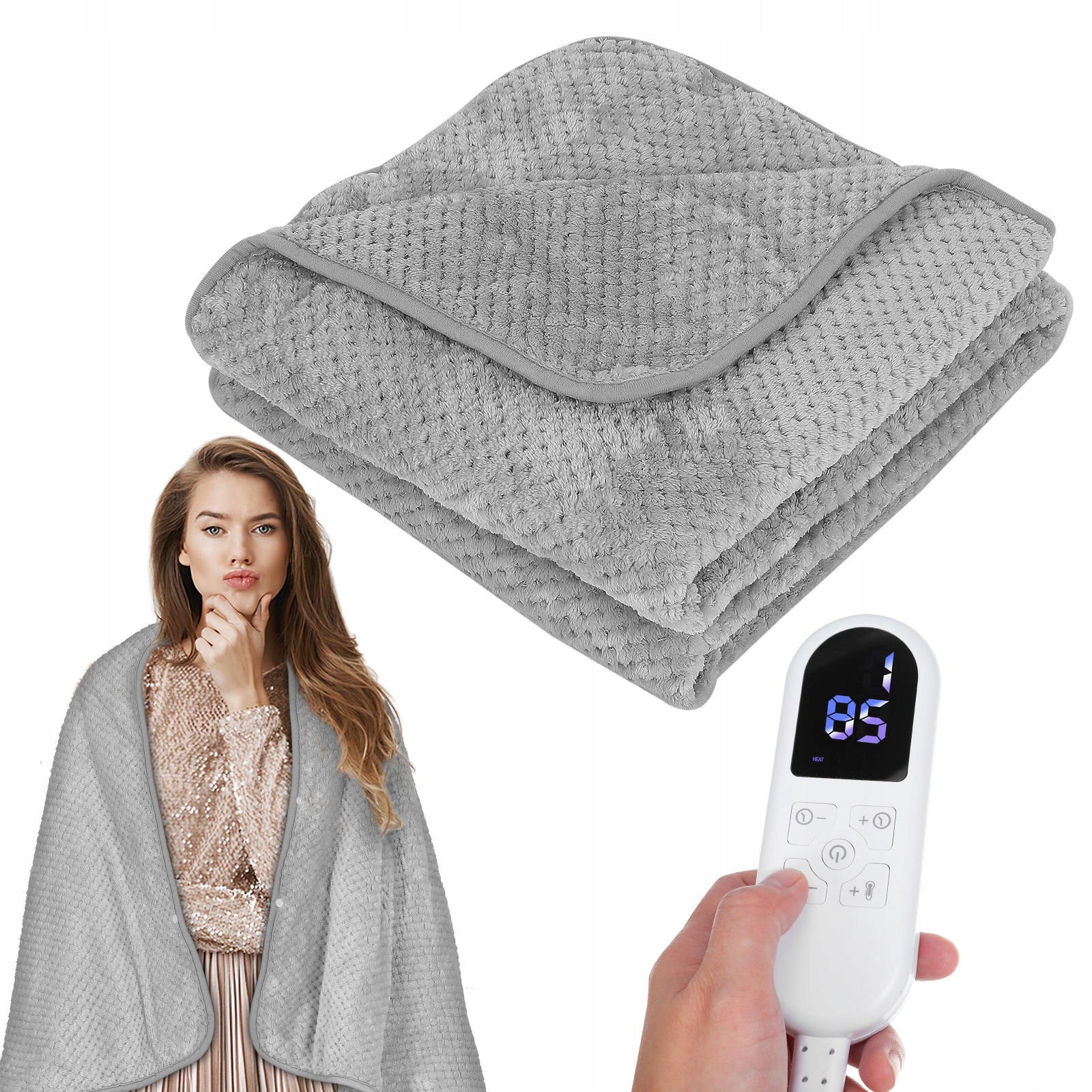 STYLISH GRAY SINGLE ELECTRIC BLANKET FLANNEL FOR COZY WINTER NIGHTS Medical device no