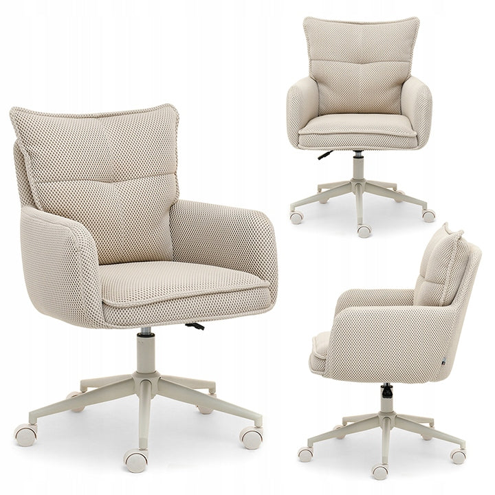 STYLISH OFFICE CHAIR WITH HEIGHT ADJUSTMENT CUSHION BACKREST SILVIO CREAM