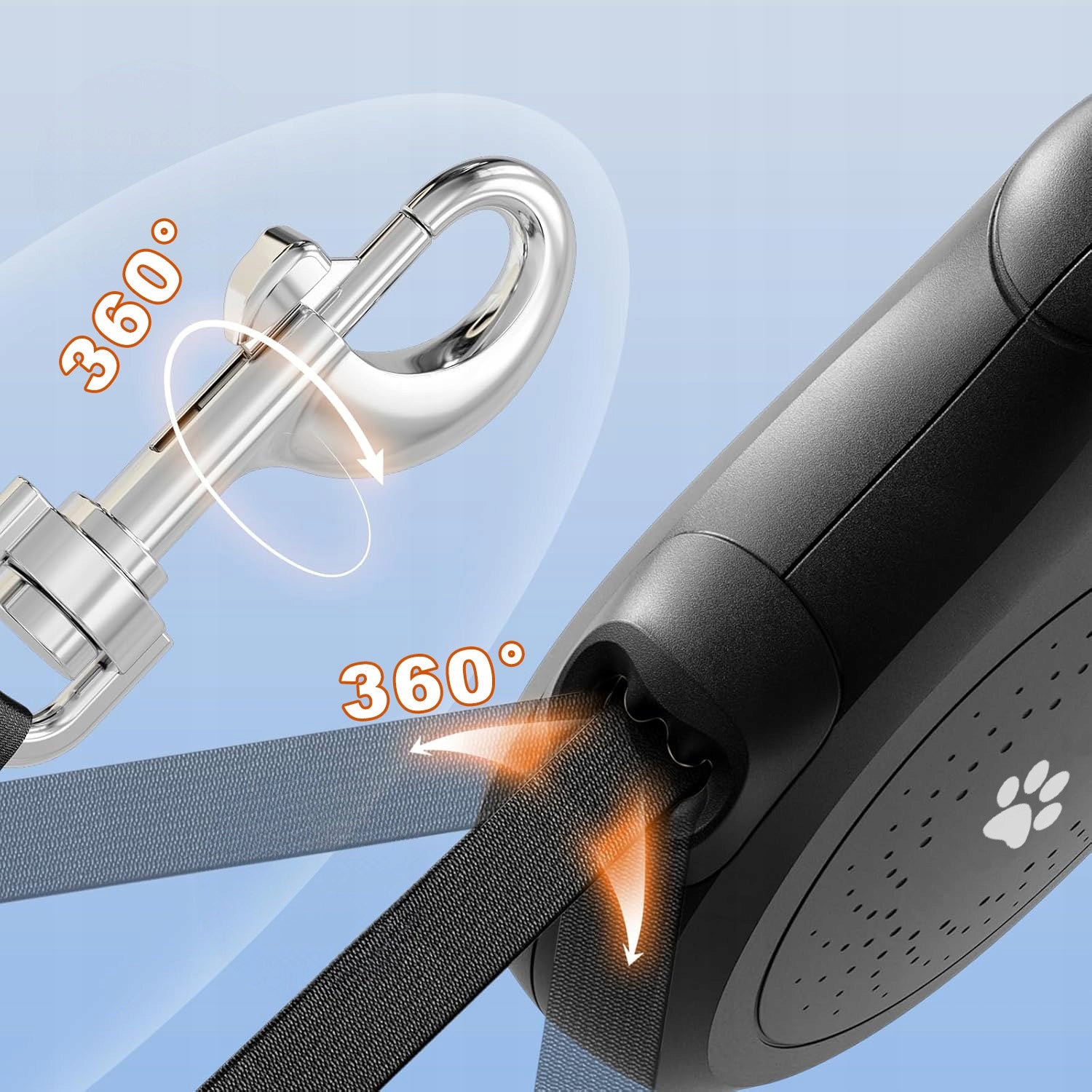STYLISH STRONG AUTOMATIC LEASH FOR DOG 25KG LOCK TAPE 5 METERS Maximum leash length 5 m