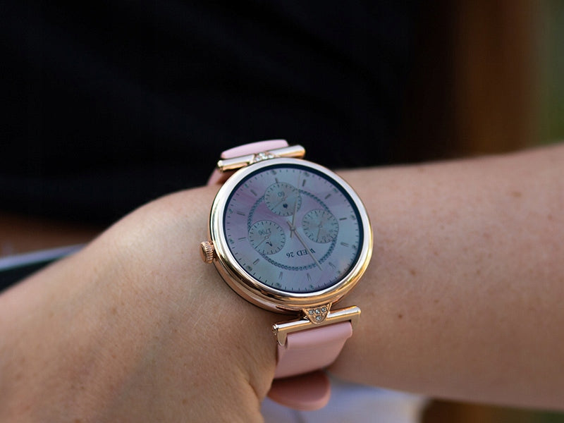 STYLISH WOMEN'S SMARTWATCH AUORA AMOLED WATERPROOF ADDITIONAL STRAP FREEBIE