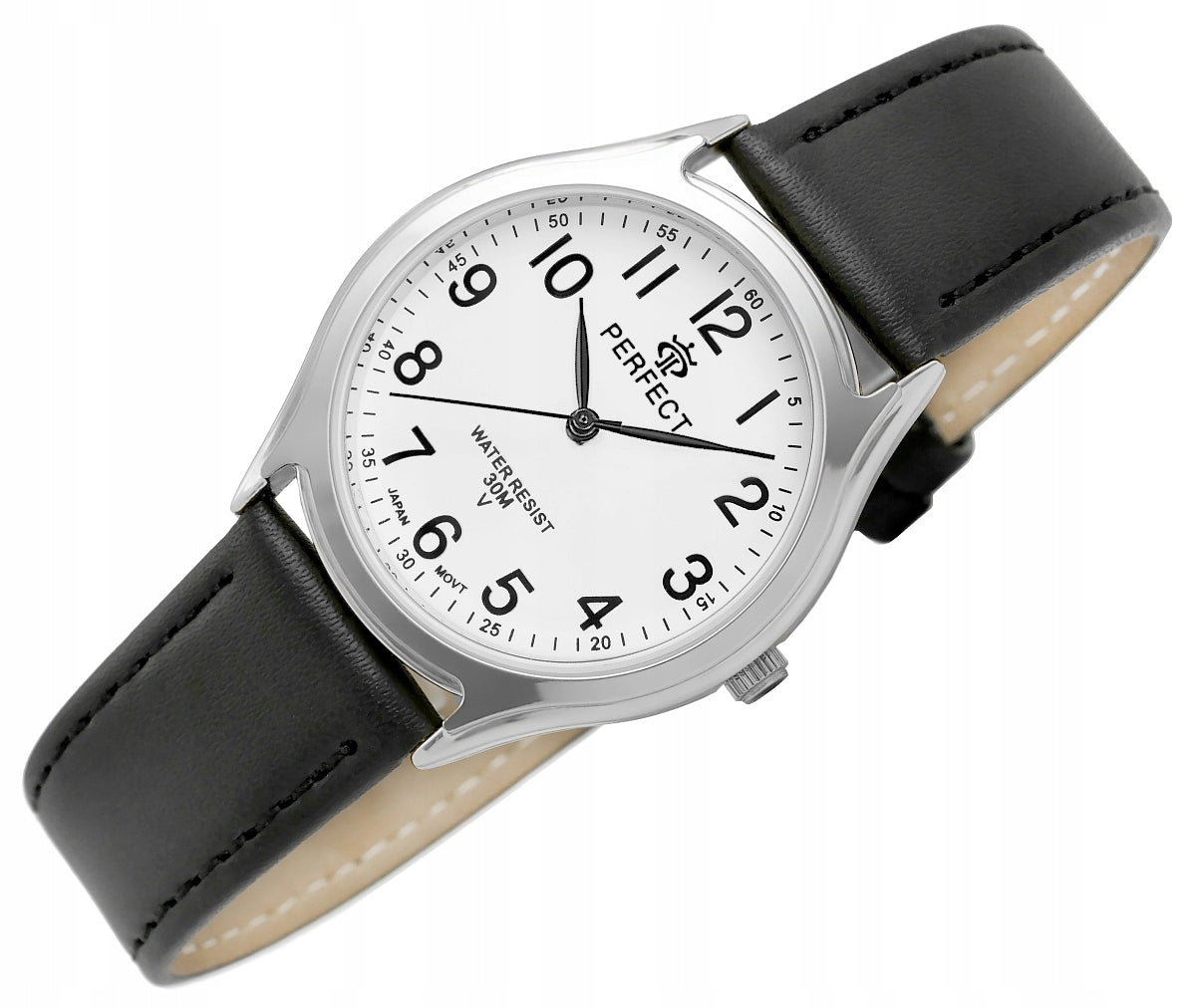 STYLISH WOMEN'S WATCH - PERFECT - BLACK LEATHER STRAP Batteries included yes