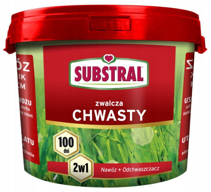 SUBSTRAL Grass Fertilizer 100 Days WEEDING MACHINE 2in1 5kg Fights Weeds