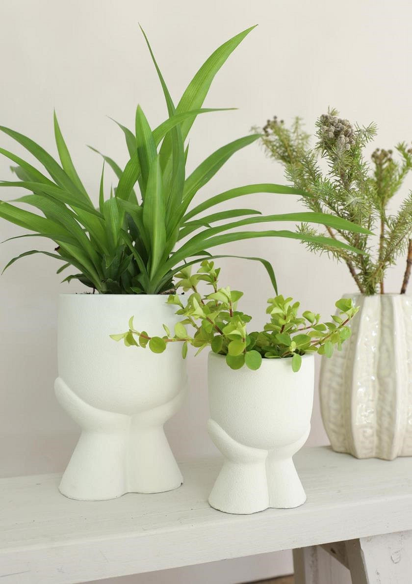 SUCCULENT POT SMALL FLOWERS MAN 15 x 10 x 10 CM WHITE EAN (GTIN) 8721302515055