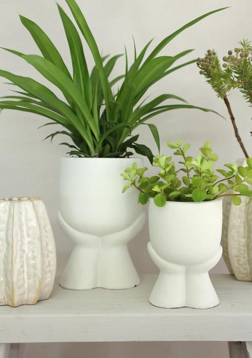 SUCCULENT POT SMALL FLOWERS MAN 15 x 10 x 10 CM WHITE Manufacturer code 38253