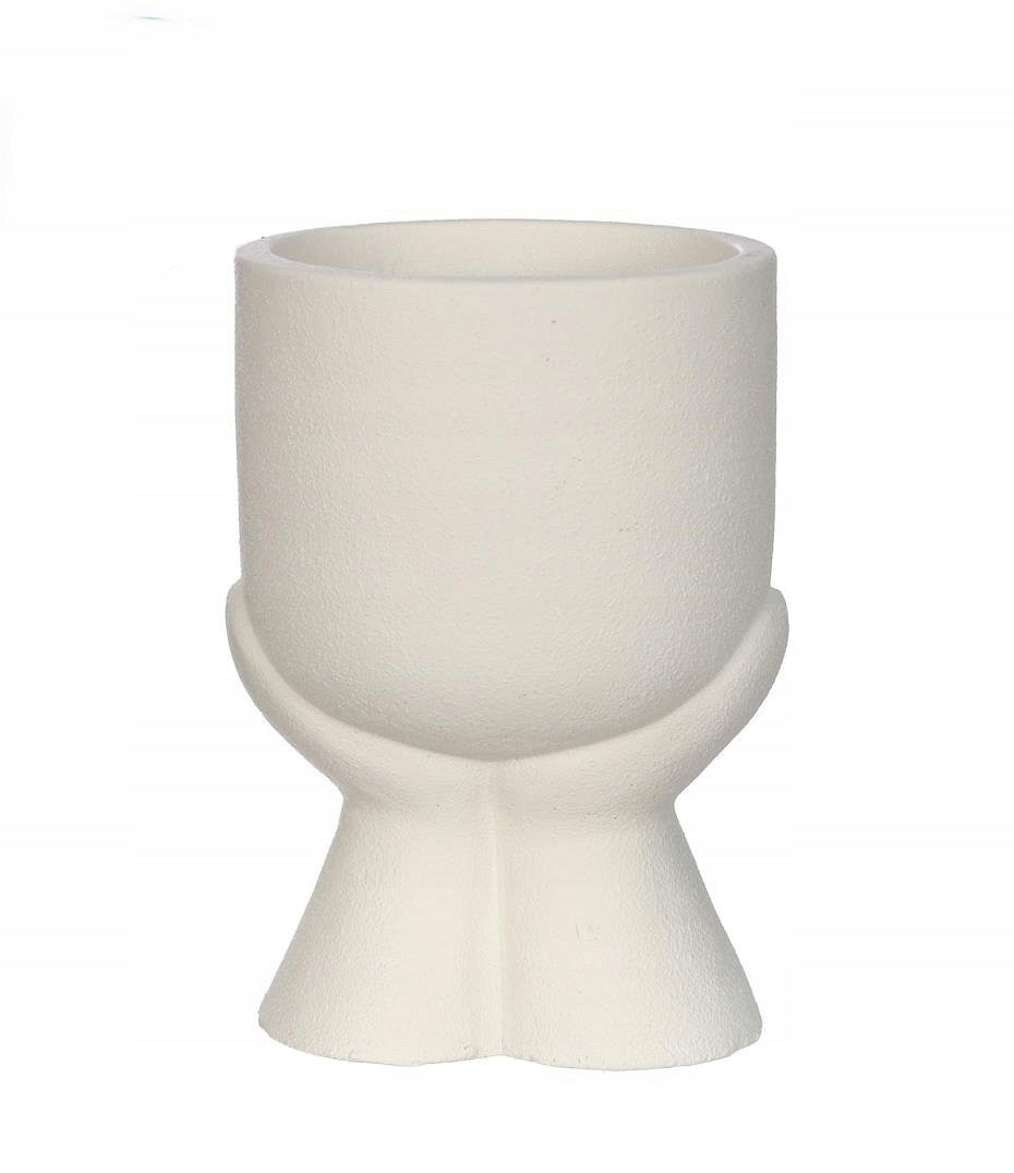 SUCCULENT POT SMALL FLOWERS MAN 15 x 10 x 10 CM WHITE
