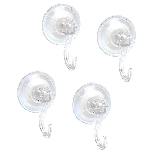 SUCTION CUP HOOKS FOR BATHROOM TRANSPARENT STRONG WITHOUT DRILLING 4 PCS. Brand no brand