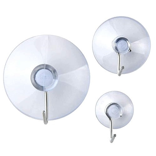 SUCTION CUPS WITH HOOKS FOR GLAZE 30 PIECES 3 SIZES SELF-ADHESIVE