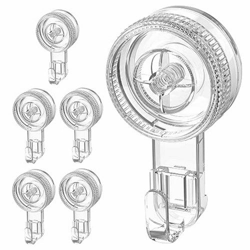 SUCTION HOOKS TRANSPARENT WATERPROOF SET OF 6 PIECES MAXIMUM