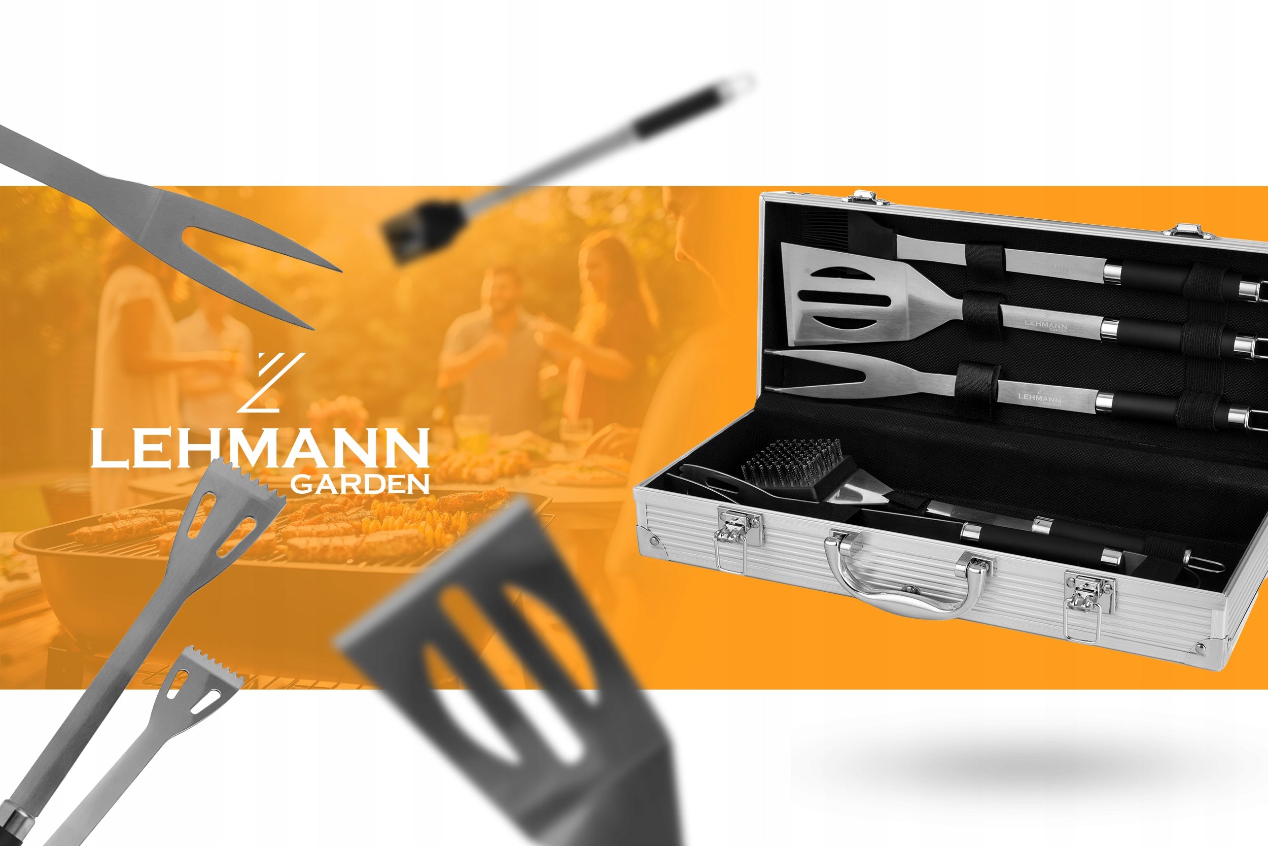 SUITCASE CUTLERY SET ACCESSORIES FOR GRILL XXL UTENSILS CUTLERY STEEL Manufacturer Lehmann