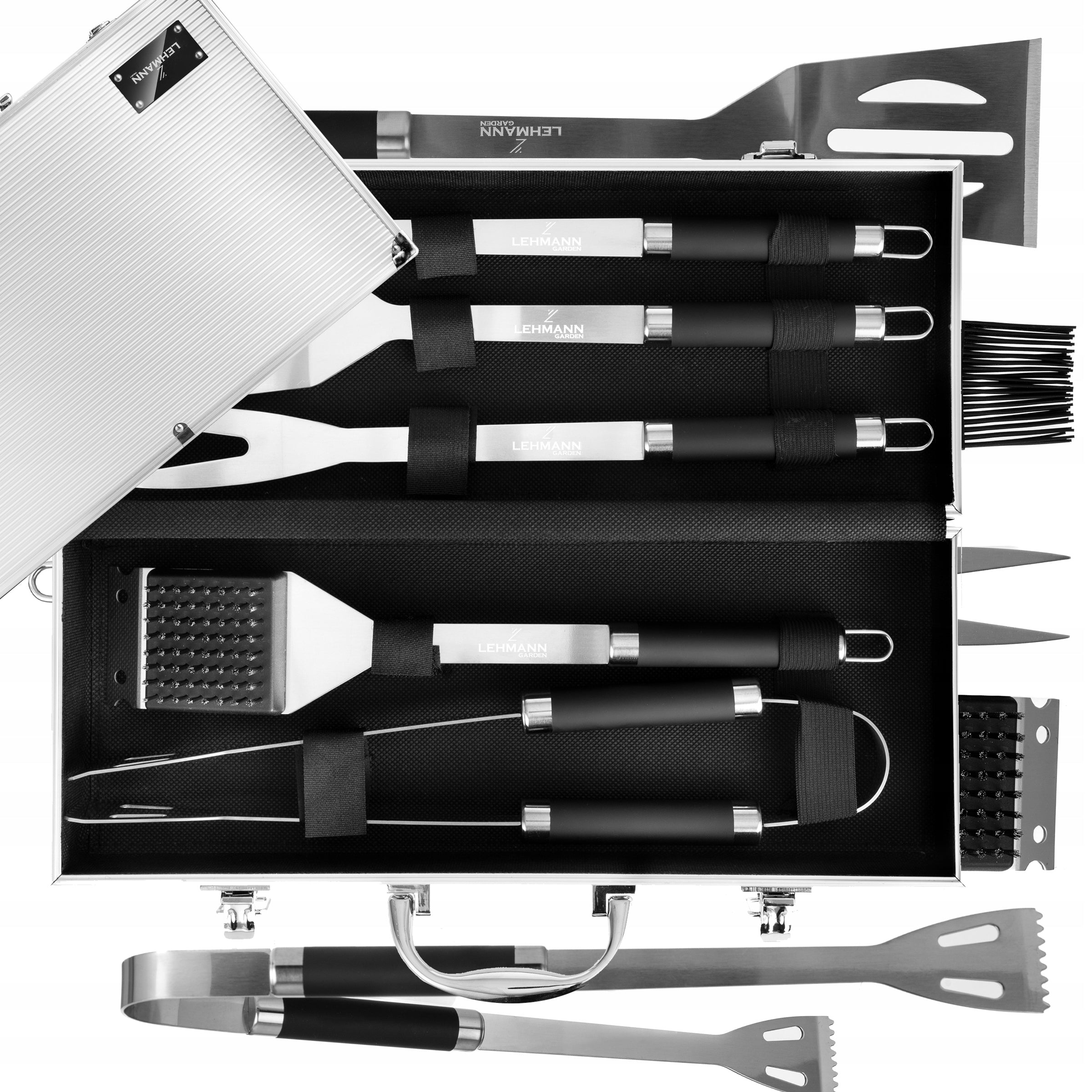SUITCASE CUTLERY SET ACCESSORIES FOR GRILL XXL UTENSILS CUTLERY STEEL
