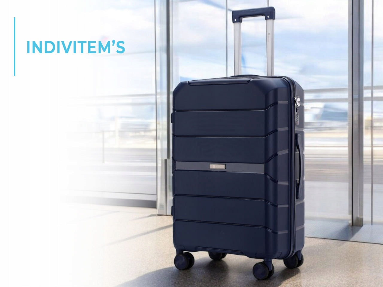 SUITCASE LARGE LIGHT STRONG TRAVEL ON WHEELS "XL" Width (longer edge) 49 cm