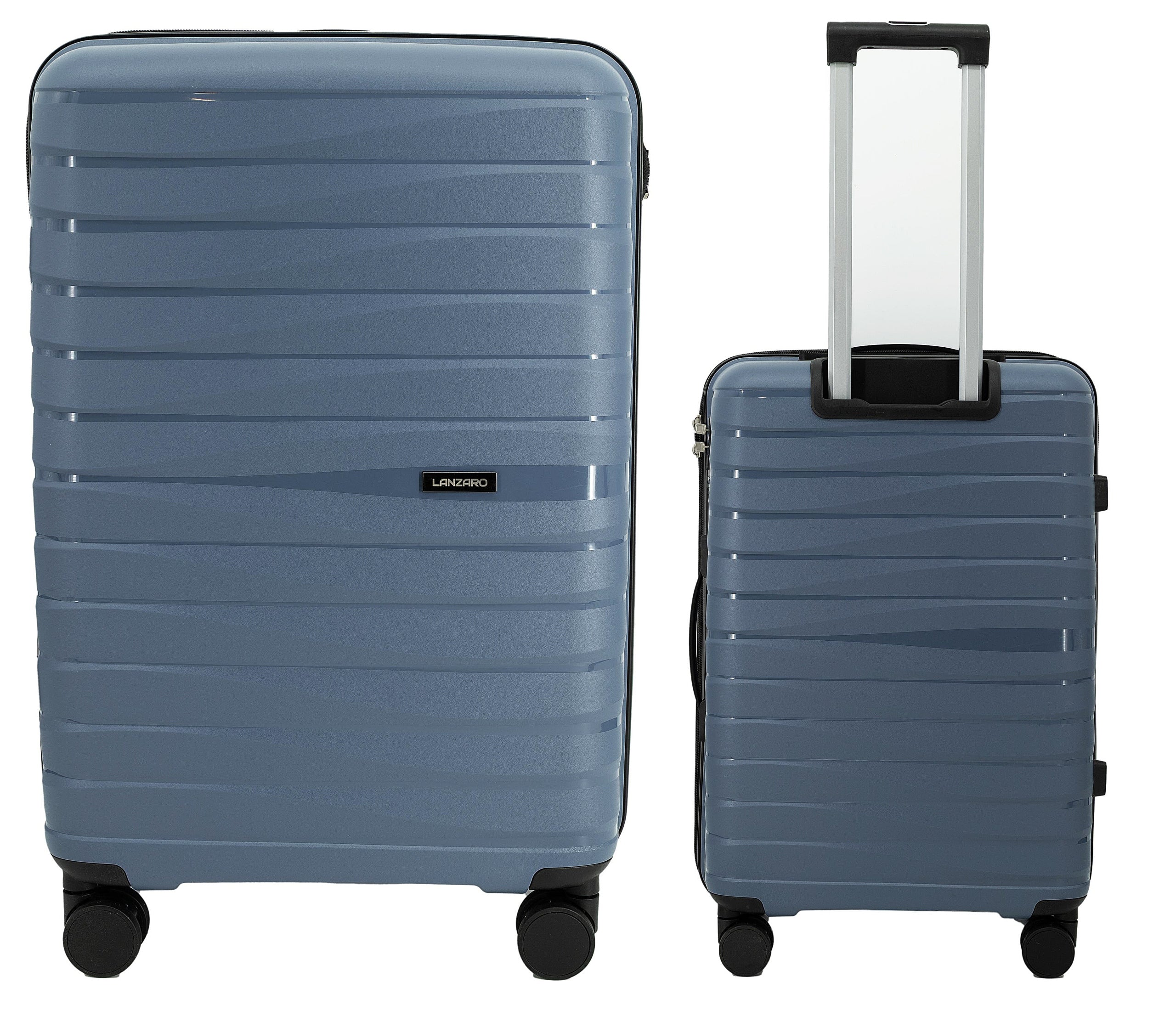SUITCASE LARGE TRAVEL 4 WHEELS 360°LIGHT LANZARO POLYPROPYLENE TSA 91L GRAPHITE Packaging status original