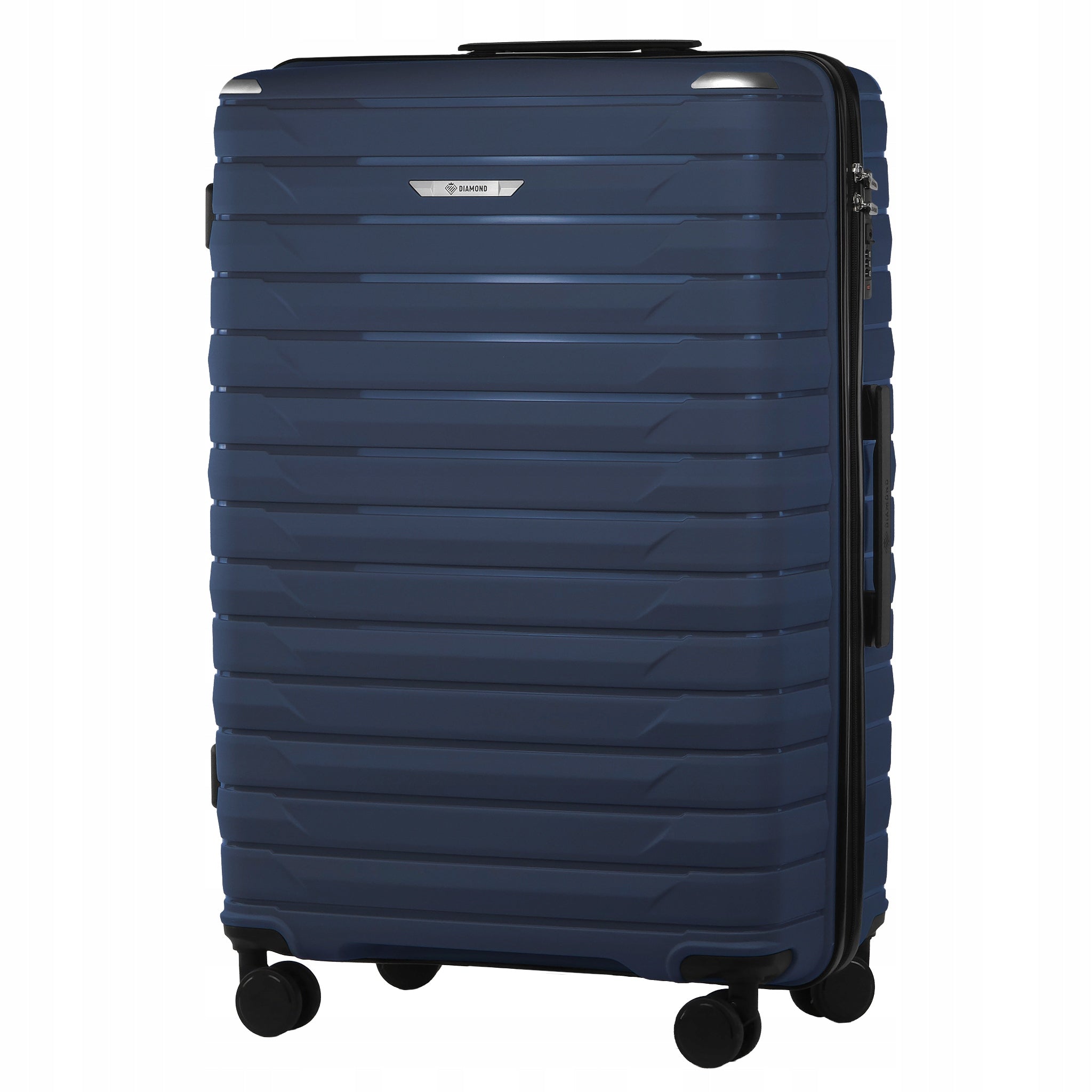 SUITCASE LARGE TRAVEL MADE OF POLYPROPYLENE LUGGAGE DIAMOND NAVY XL 28" P420