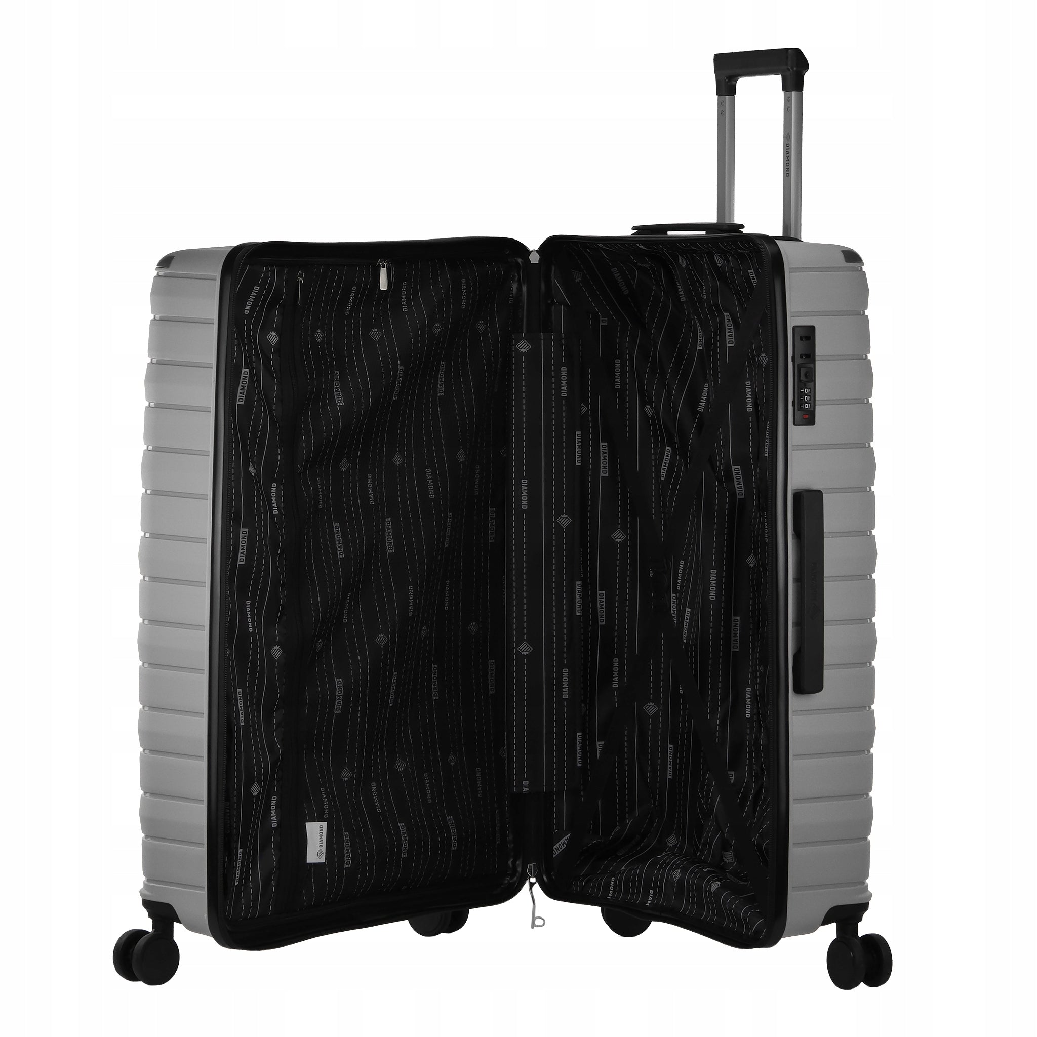 SUITCASE LARGE TRAVEL MADE OF POLYPROPYLENE LUGGAGE DIAMOND SILVER XL 28" P420 Manufacturer code P420_XL