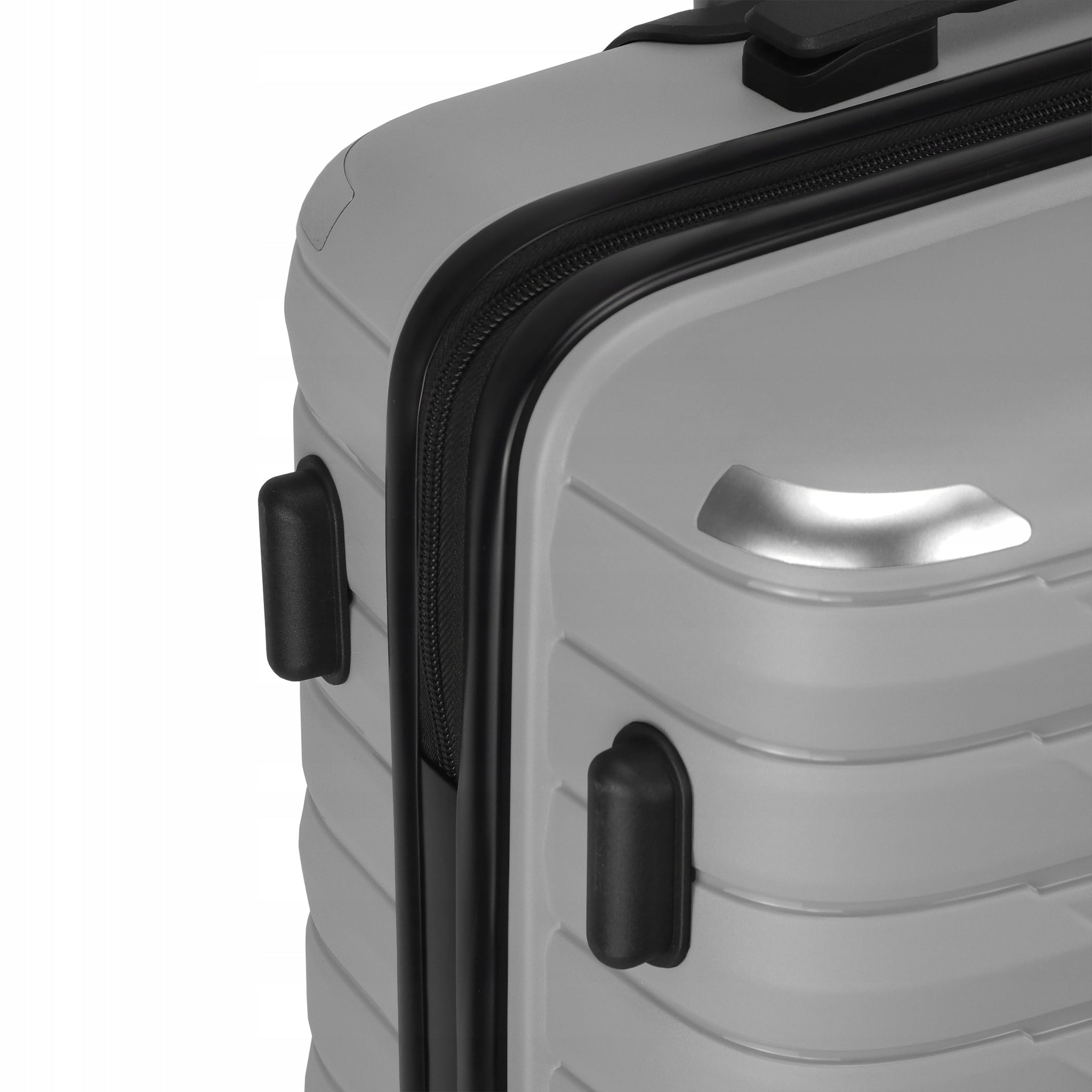 SUITCASE LARGE TRAVEL MADE OF POLYPROPYLENE LUGGAGE DIAMOND SILVER XL 28" P420 Width (longer edge) 51 cm