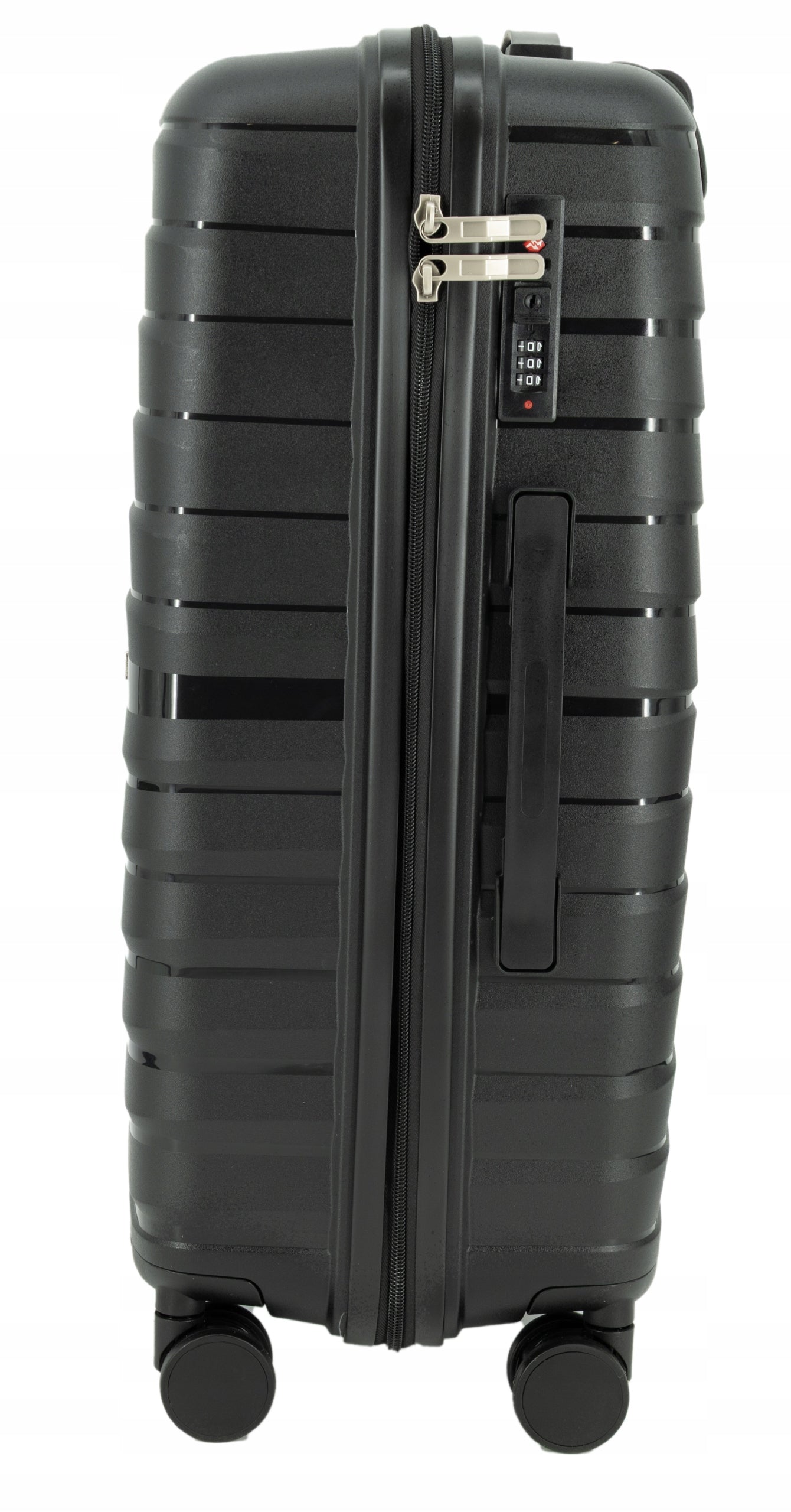 SUITCASE LARGE TRAVEL WHEELS LIGHT LUGGAGE POLYPROPYLENE TSA LANZARO BLACK 91L Manufacturer code PP019 L CZARNY