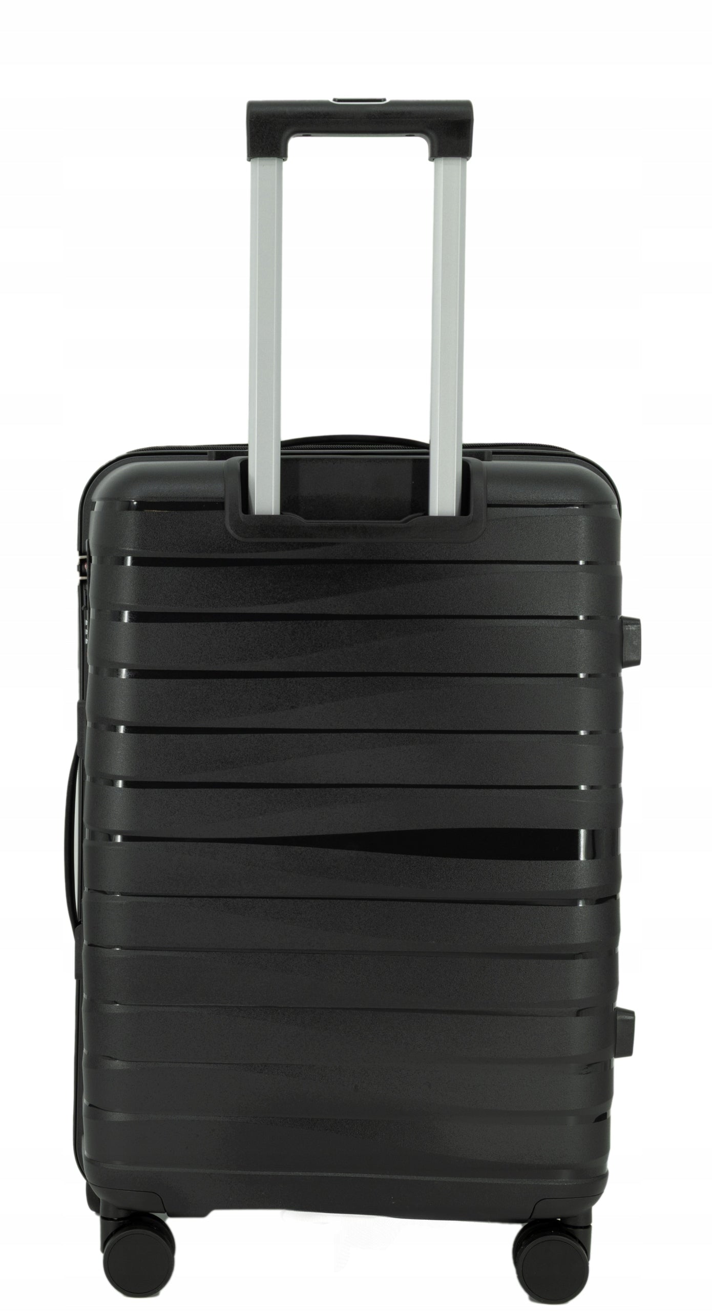 SUITCASE LARGE TRAVEL WHEELS LIGHT LUGGAGE POLYPROPYLENE TSA LANZARO BLACK 91L Width (longer edge) 47 cm
