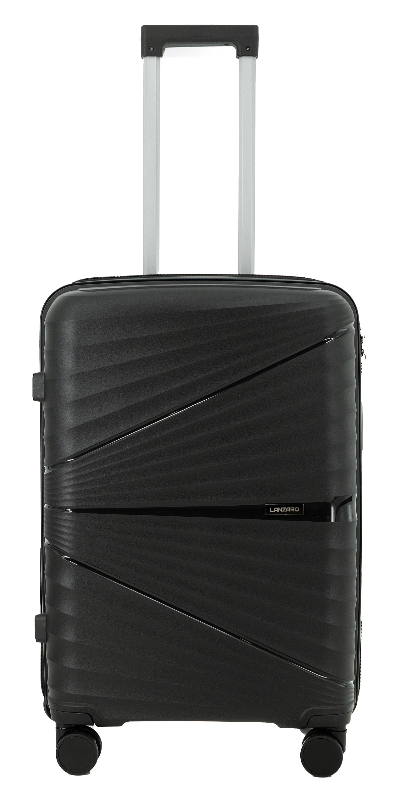 SUITCASE MEDIUM INDESTRUCTIBLE LIGHT LUGGAGE POLYPROPYLENE TSA LANZARO BLACK Width (longer edge) 42 cm