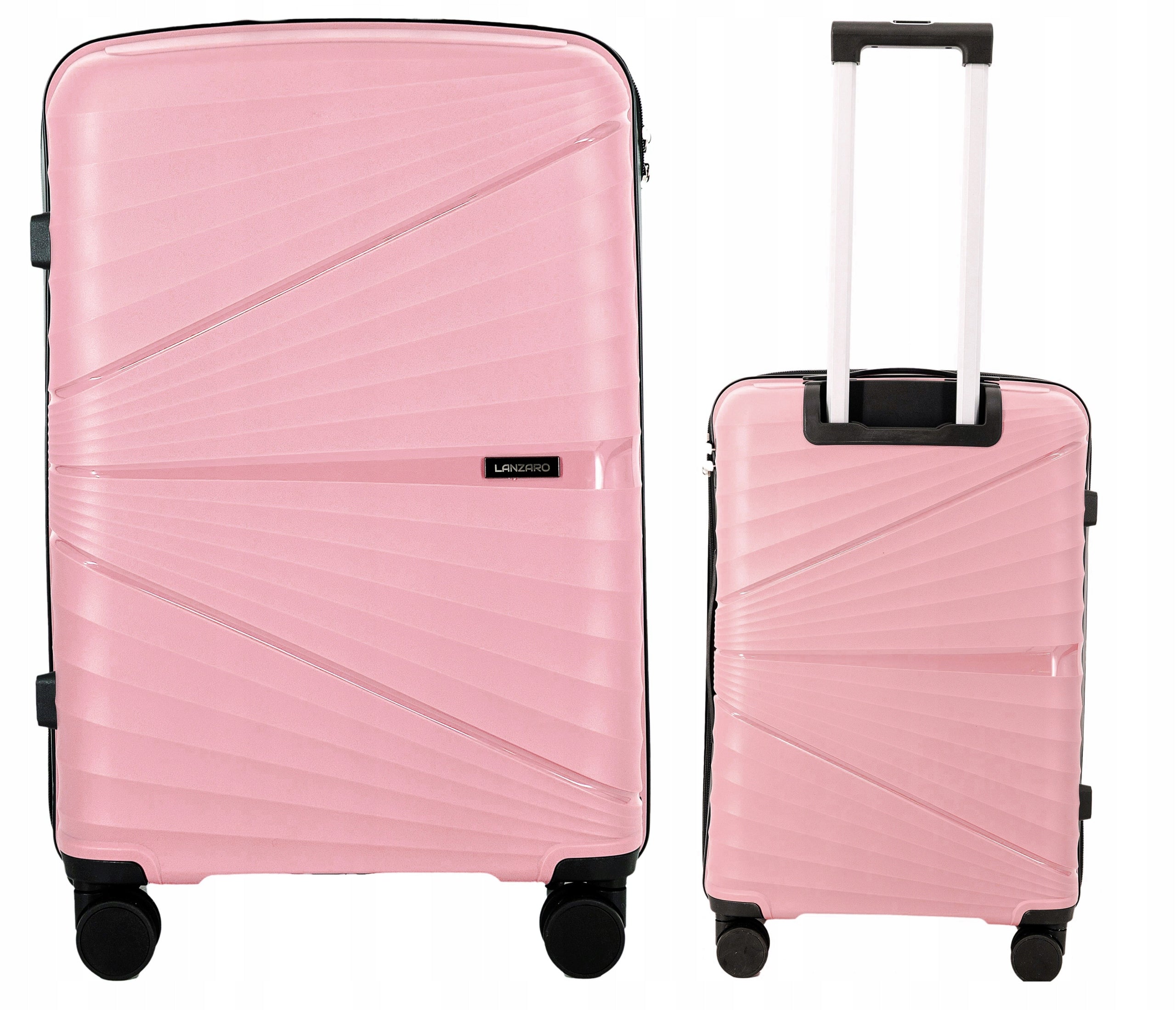 SUITCASE MEDIUM INDESTRUCTIBLE LIGHTWEIGHT POLYPROPYLENE TSA LANZARO ROSE GOLD