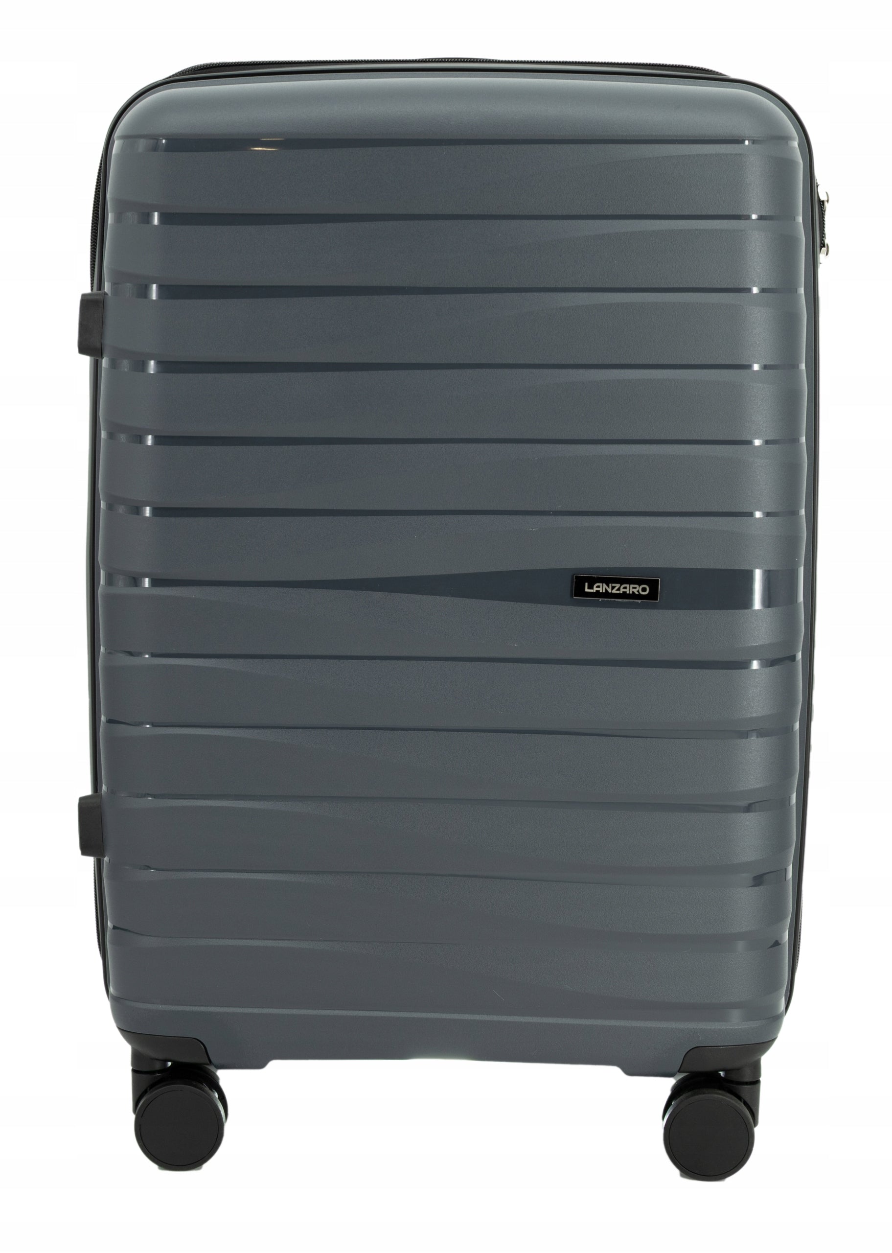 SUITCASE MEDIUM INDESTRUCTIBLE POLYPROPYLENE LIGHT LUGGAGE TSA LANZARO GRAPHITE Model PP019 M GRAFIT