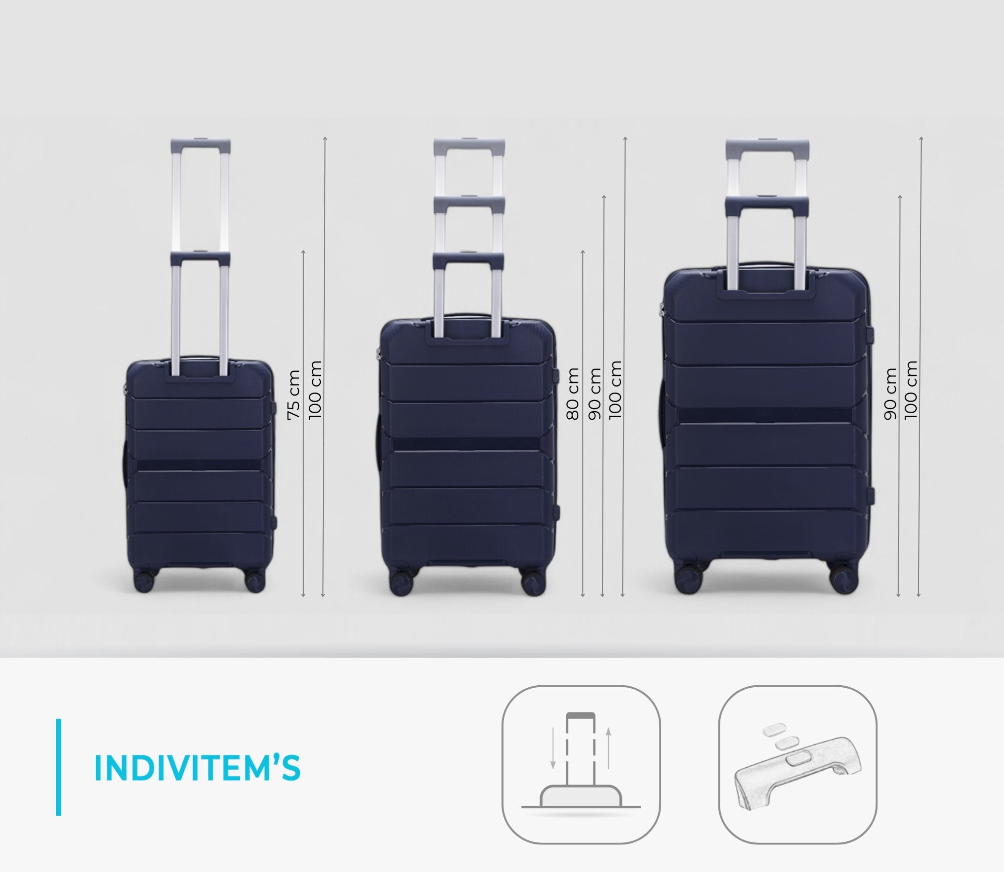 SUITCASE MEDIUM INDESTRUCTIBLE TRAVEL LUGGAGE ON WHEELS "L" Model XHA253 S