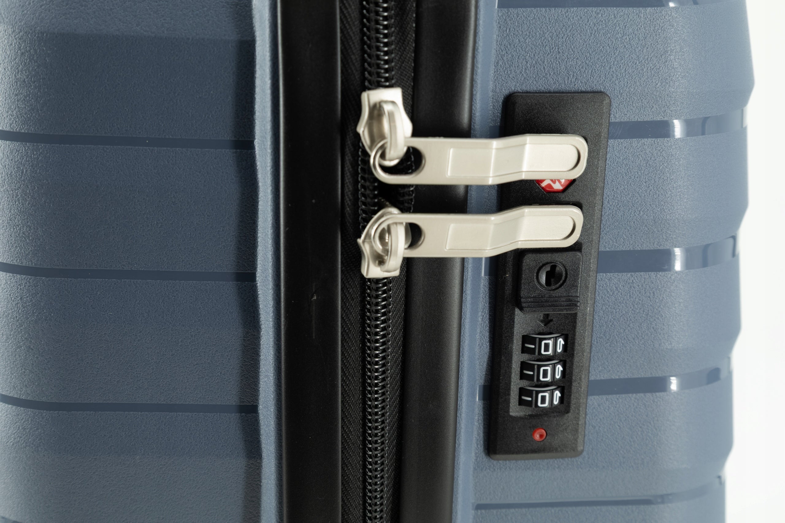 SUITCASE MEDIUM TRAVEL LIGHT WHEELS LUGGAGE POLYPROPYLENE TSA LANZARO NAVY BLUE Height 65 cm
