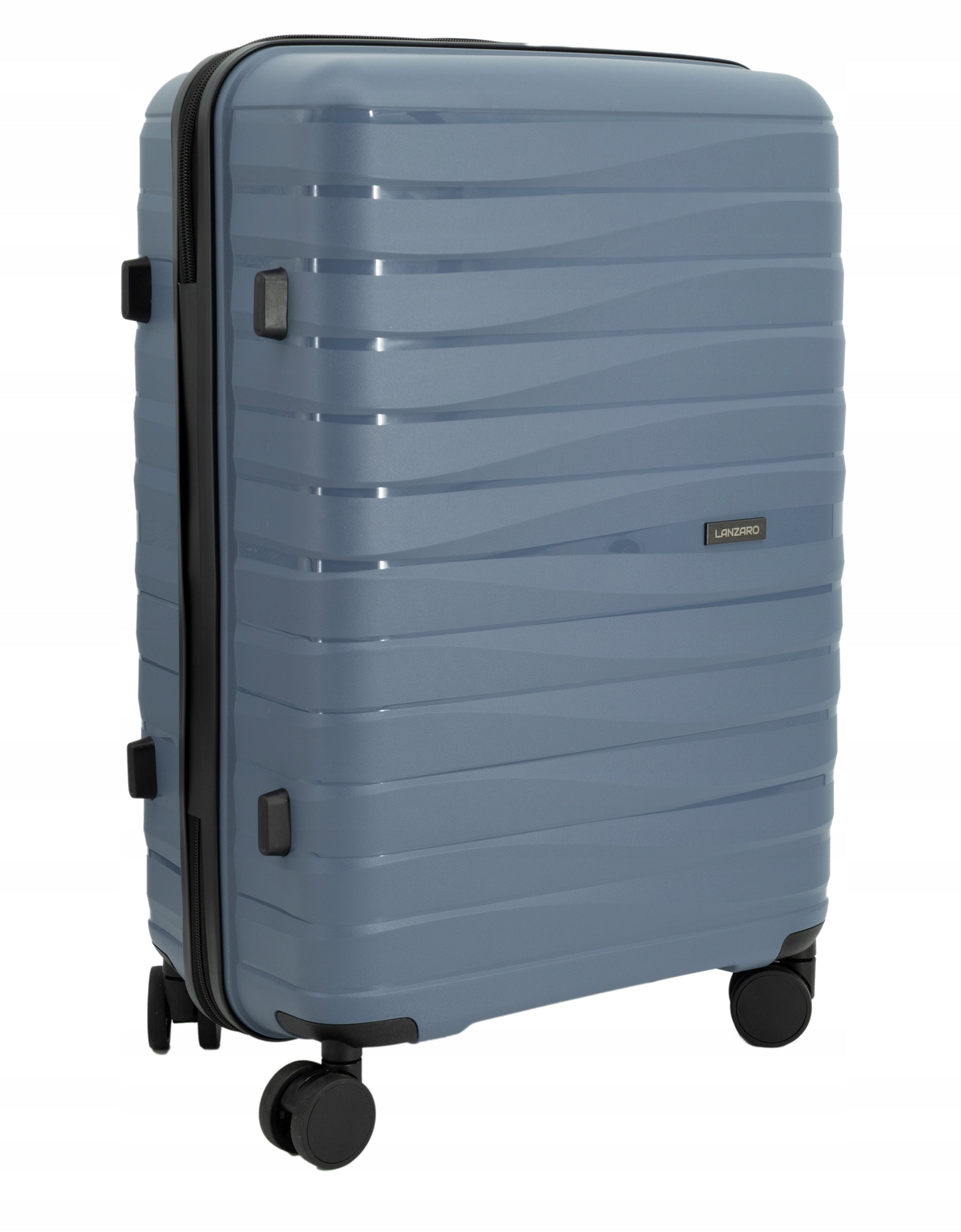 SUITCASE MEDIUM TRAVEL LIGHT WHEELS LUGGAGE POLYPROPYLENE TSA LANZARO NAVY BLUE Width (longer edge) 42 cm