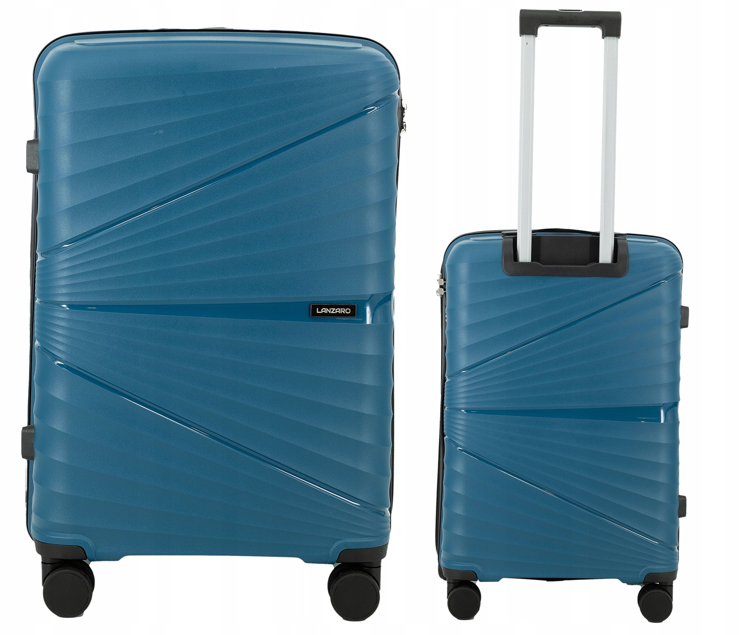 SUITCASE MEDIUM TRAVEL WHEELS LIGHT LUGGAGE POLYPROPYLENE TSA LANZARO TURQUOISE