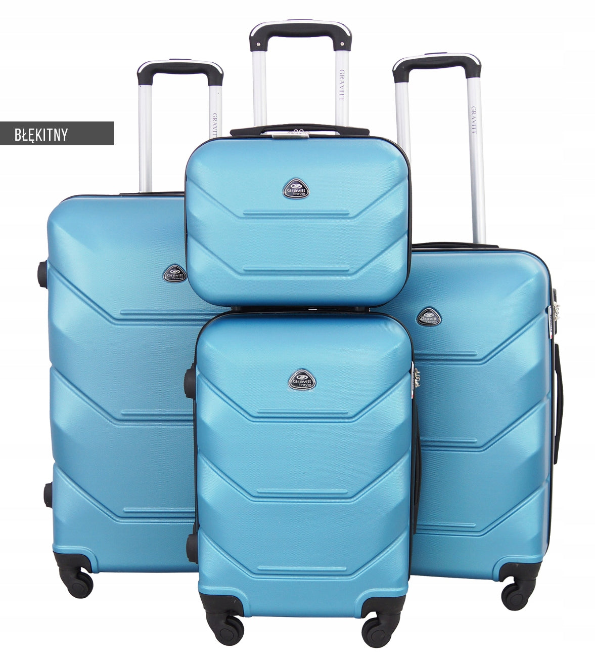 SUITCASE SET 4in1 950 LARGE MEDIUM CABIN CASE LUGGAGE Depth (shorter edge) 28 cm