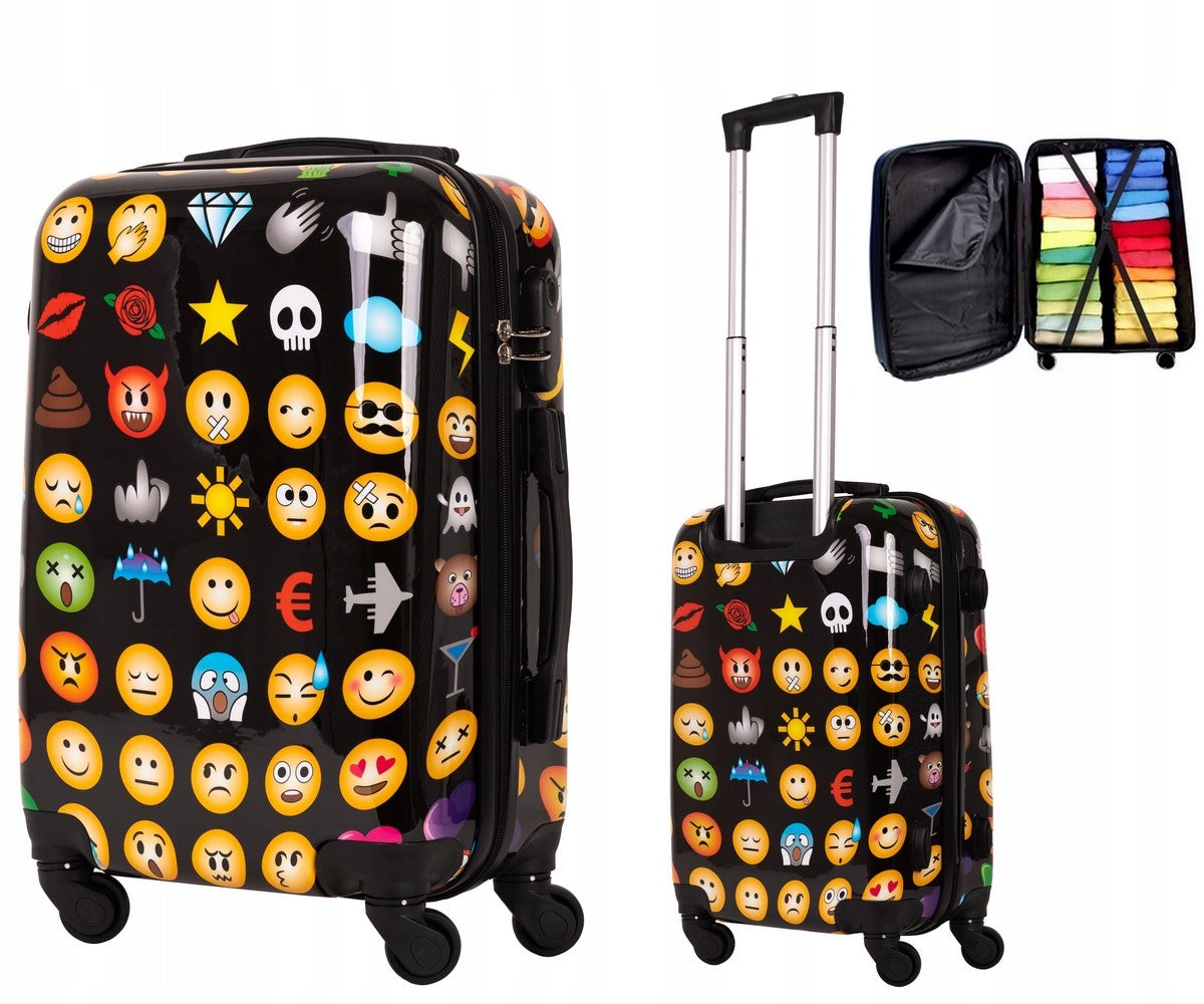 SUITCASE SMALL TRAVEL WHEELS BAG ROOMY CARRY-ON LUGGAGE PREMIUM 55X40X20